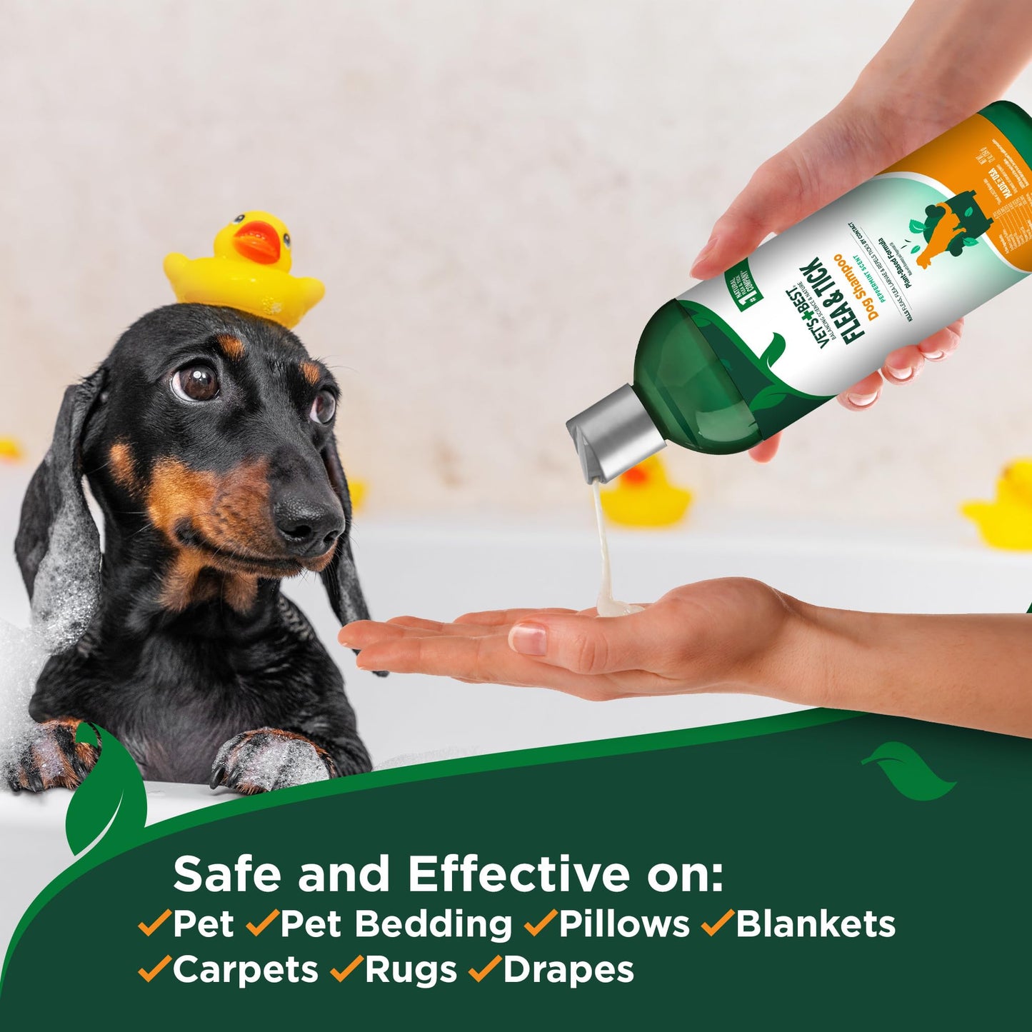 Vet’s Best Flea and Tick Advanced Strength Dog Shampoo - Dog Flea and Tick Treatment - Plant-Based Formula - Certified Natural Oils - 12 oz