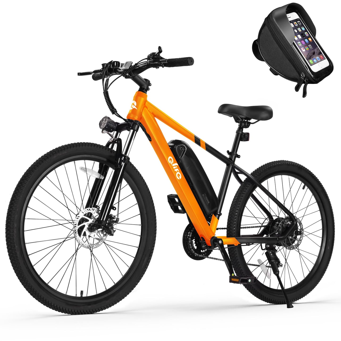 Racer Electric Bike for Adults - 21-Speed Mountain Lightweight Ebike with Peak 750W 22MPH Brushless Motor, 375Wh Removable Battery, 26X2.1 Tire Step Over E-MTB, Up to 40 Miles