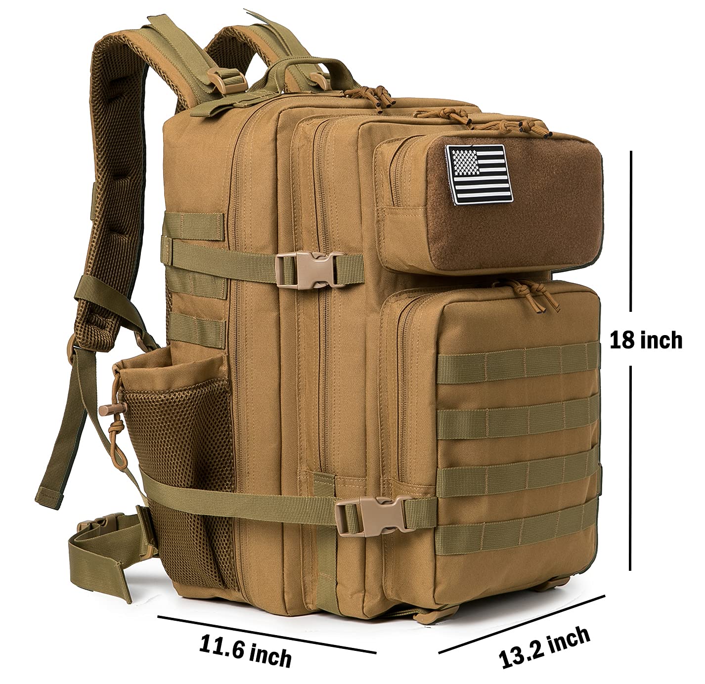 QT&QY 25L/35L/45L Military Tactical Backpack For Men Molle Daypack 3 Day Bug Out Bag Hiking Rucksack With Bottle Holder
