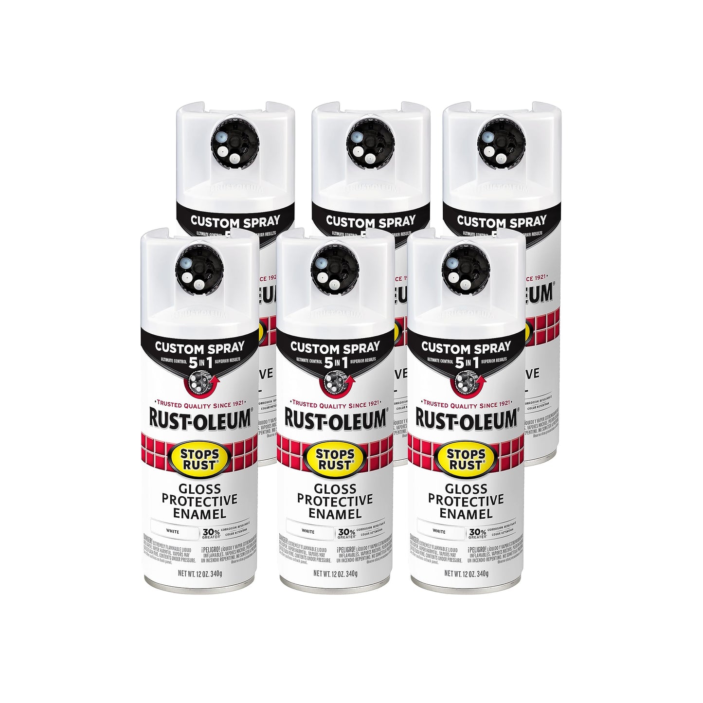 Rust-Oleum 376892 Stops Rust Custom Spray 5-in-1 Spray Paint, 12 oz, Gloss Leather Brown