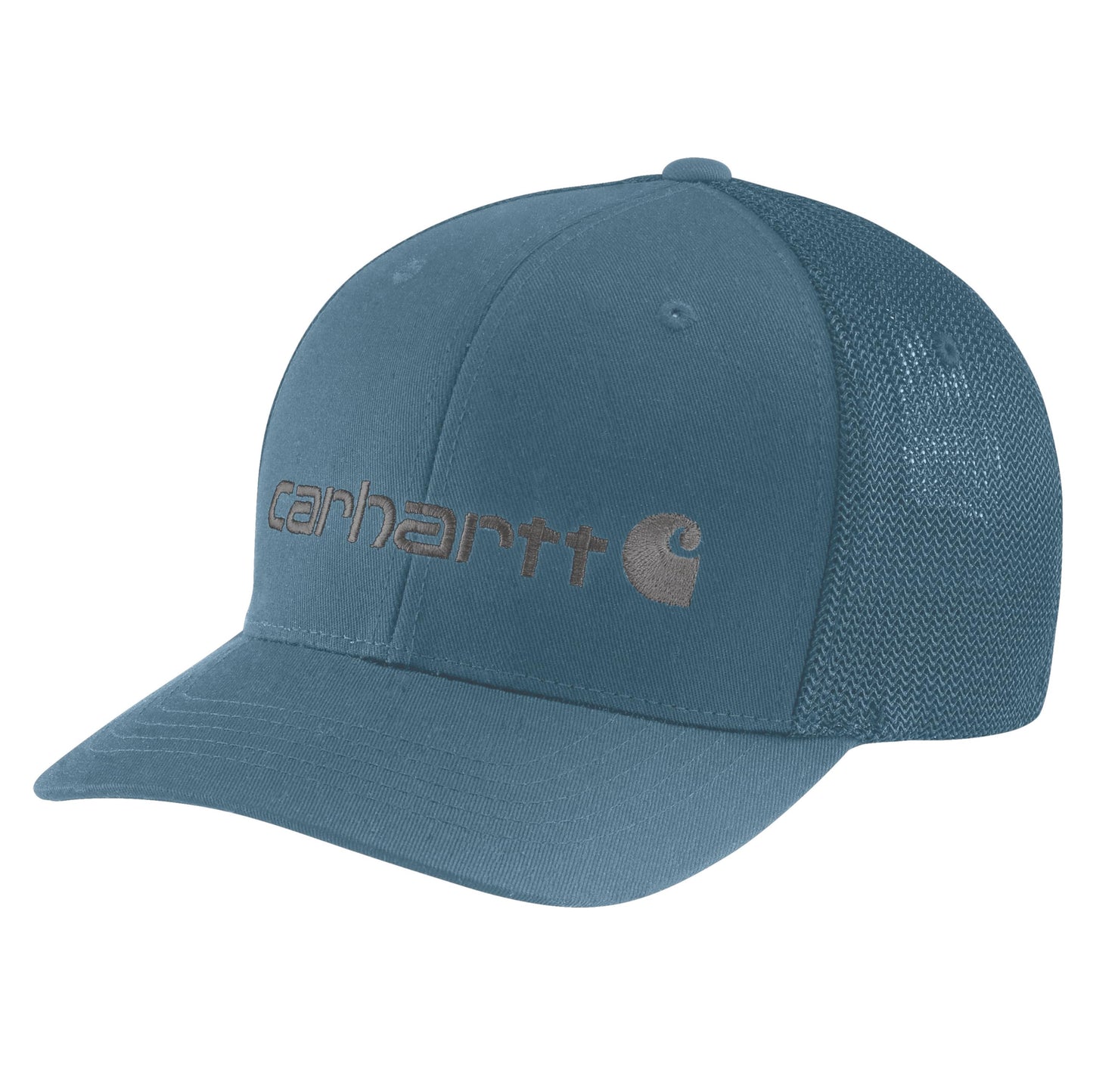 Carhartt Men's Rugged Flex Fitted Canvas Mesh-Back Logo Graphic Cap