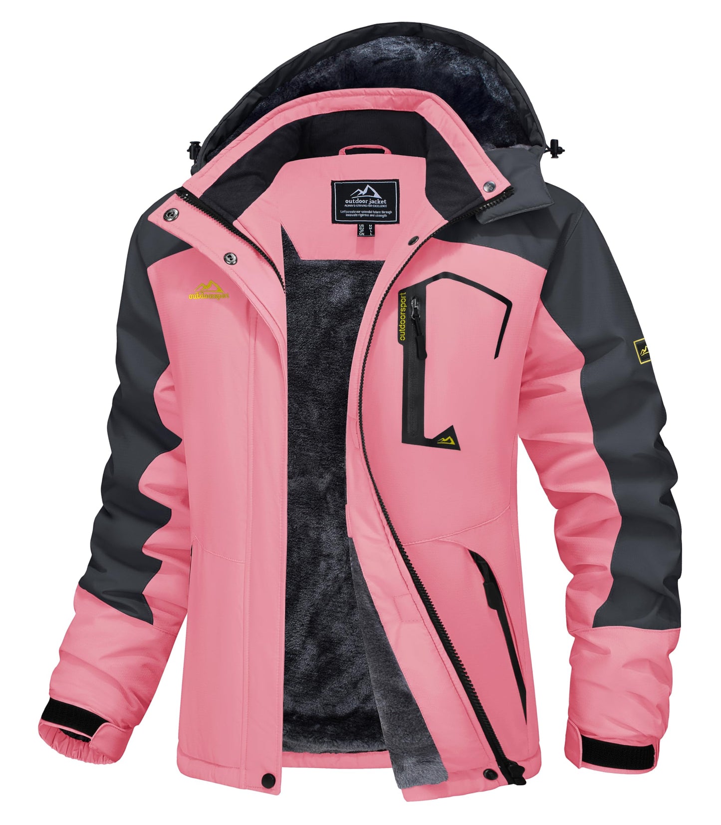 MAGCOMSEN Women's Ski Jacket Waterproof Insulated Snow Jacket Warm Windproof Winter Coats with Hood Fleece Lined Jacket