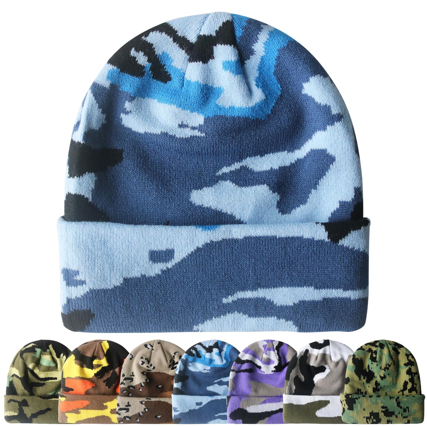 PFFY Beanie for Men Women Unisex Knit Cuffed Plain Winter Beanies Hats Skull Cap
