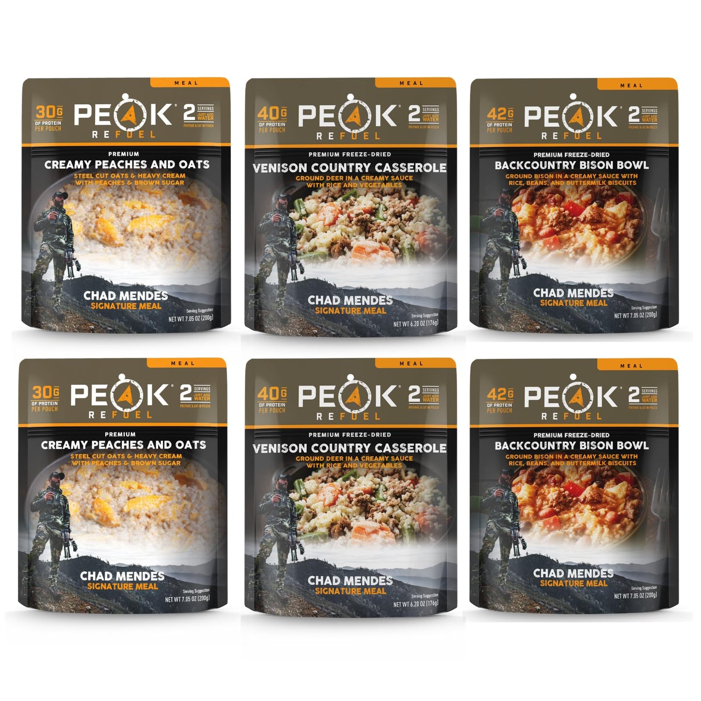Peak Refuel Backcountry Bison Bowl | Chad Mendes Signature Meal | Premium Freeze-Dried Variety Meals | Hunting, Survival, Camping, Backpacking Food | High-Protein Game Meats | MRE | Made in USA