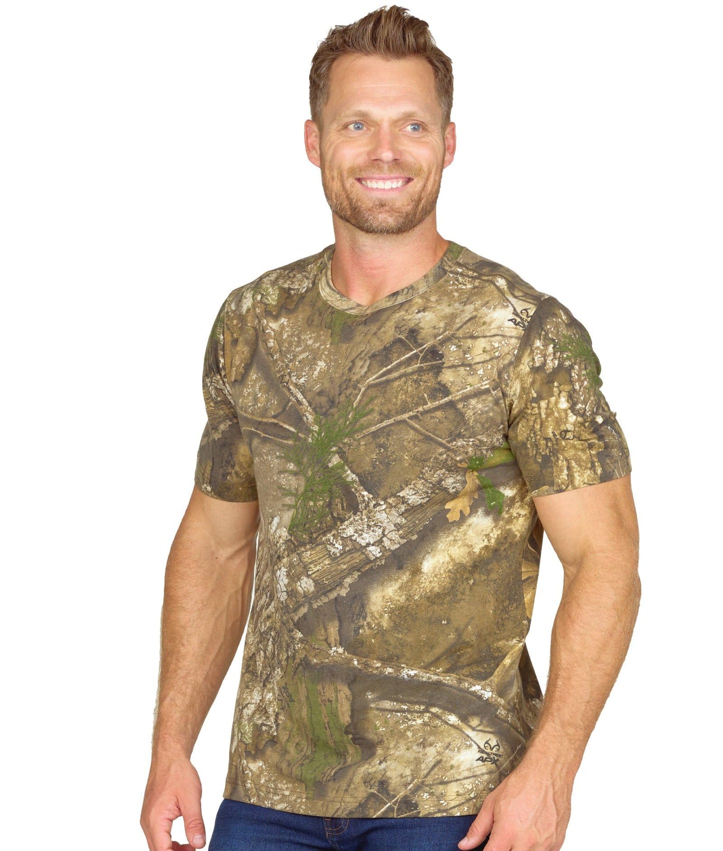 Realtree Men's Essential Camo Lightweight Performance Short Sleeve Shirt
