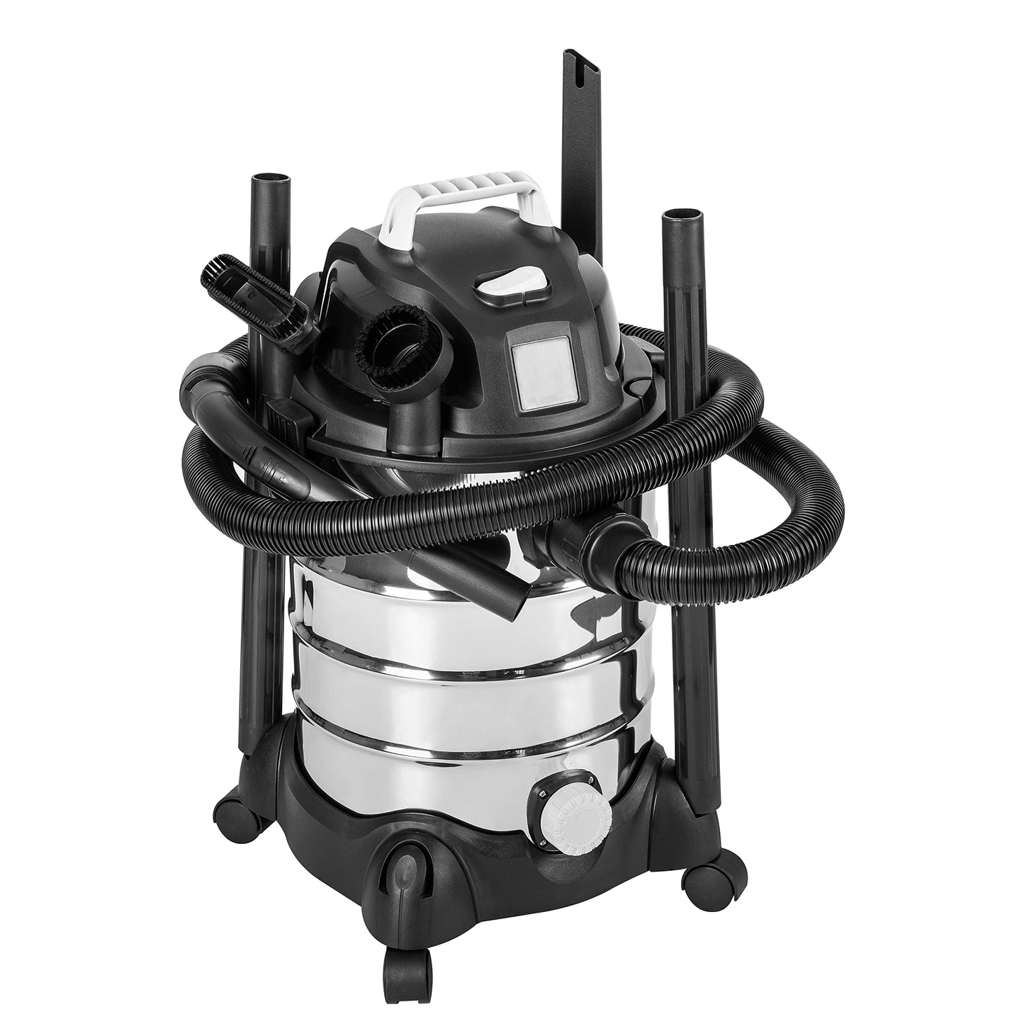 Amazon Basics Wet Dry Vacuum Cleaner, 4 gallon Shop, 3 HP Stainless Steel, Grey/Black