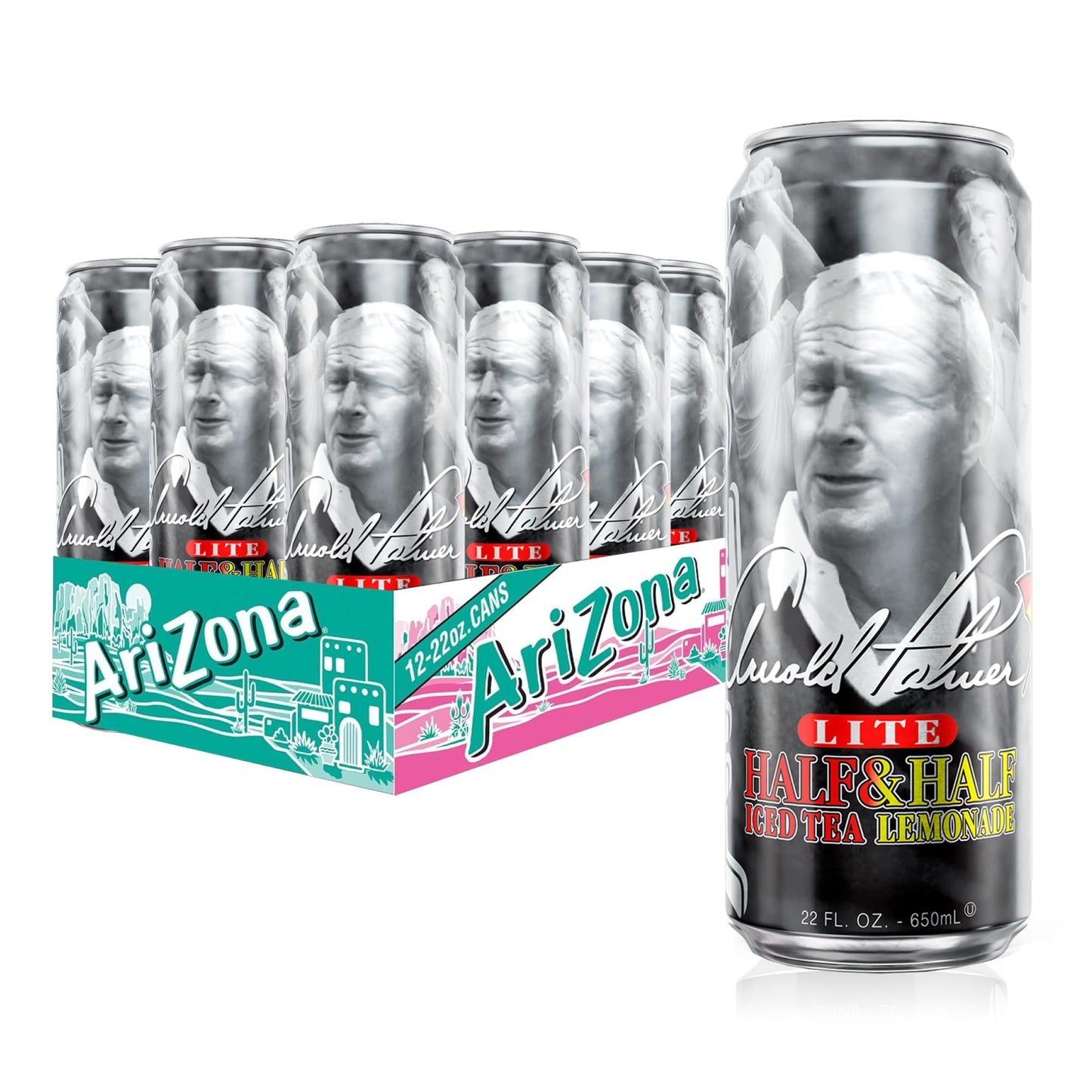 AriZona Green Tea with Ginseng and Honey - Big Can, 22 Fl Oz (Pack of 12)