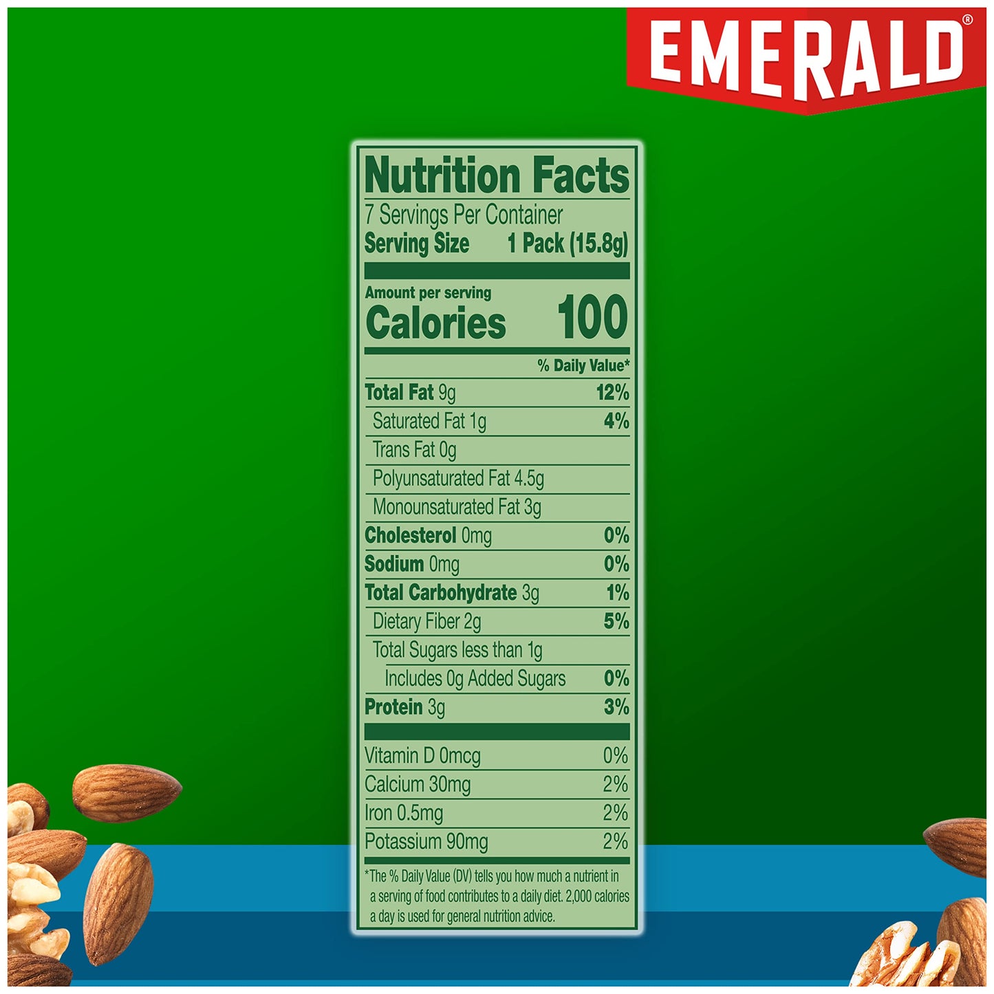 Emerald Nuts Mixed Nuts Variety Pack 18ct (1-Pack) , 100-Calorie Individual Packs , Features Dry Roasted Almonds, Natural Almonds & Walnuts, and Roasted & Salted Cashews