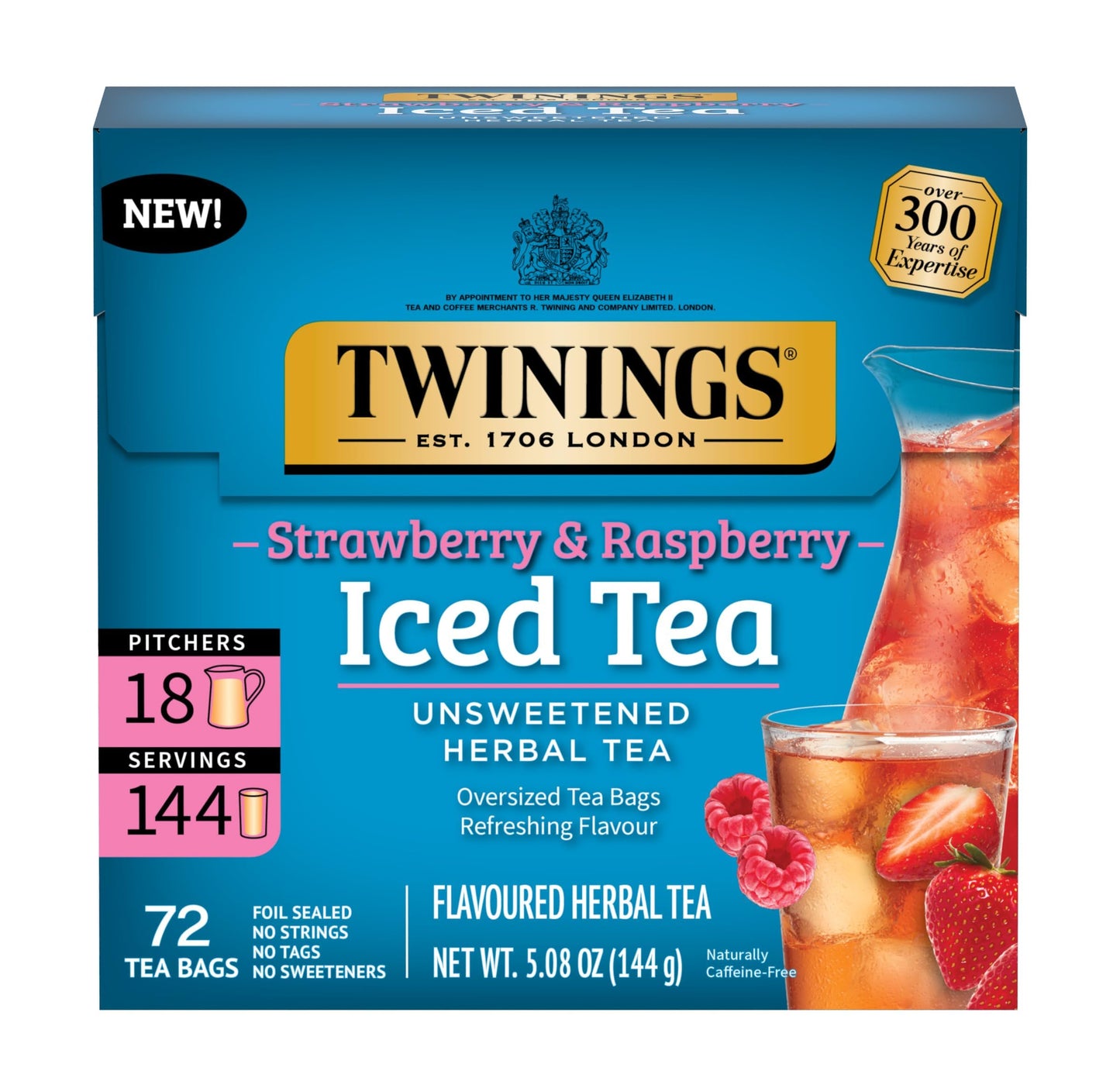 Twinings English Breakfast Black Tea Individually Wrapped Bags, 100 Count (Pack of 1), Smooth, Flavourful, and Robust, Caffeinated, Enjoy Hot or Iced, 100 Teabags