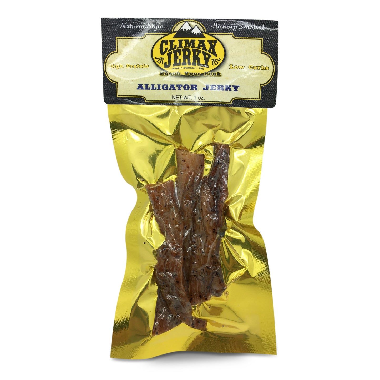 Premium All Natural 1 OZ. Smoked Original Style Alligator Jerky – 100% Made From Solid Strips of Gator - No Preservatives - High Protein - Low Carbs (Alligator Smoked 1 Pack)