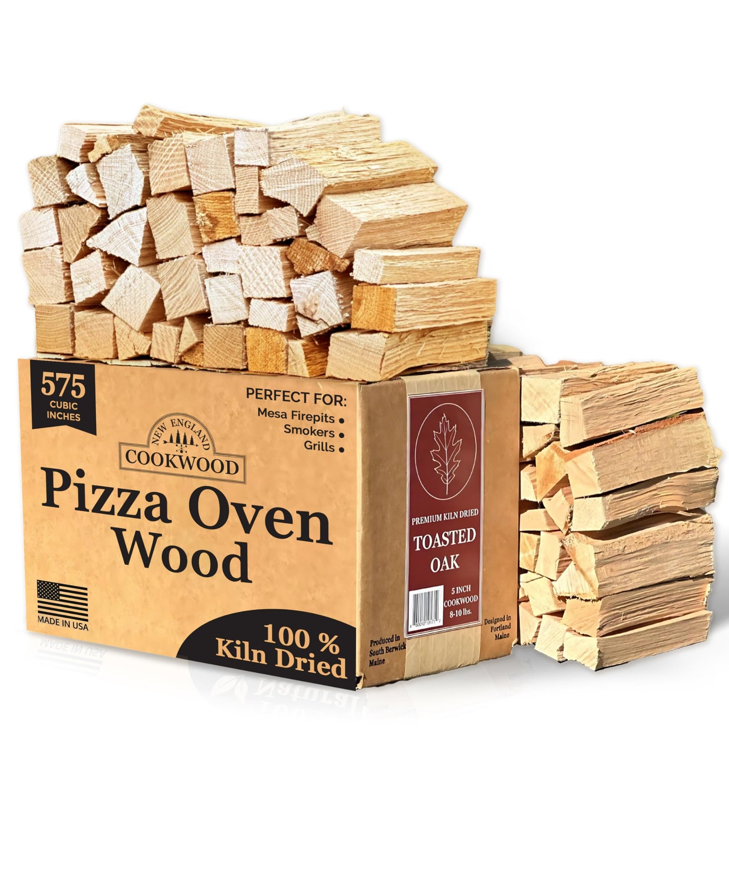 Savory Blend 5 Inch Universal Cooking Firewood - 14lbs. ~1000cuin Premium Kiln Dried Cooking Wood for Grills, Smokers and Ooni, Solo, Bertello Pizza Ovens (Savory Hardwood Blend)