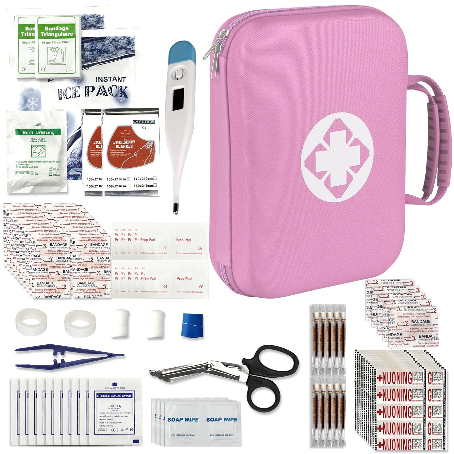 276PCS First Aid Kit Home Car Camping Hiking Emergency Supplies Small Compact Lovely Bag for School Outdoor, Basic Outdoor Essentials Survival Kit for Travel AMORNING