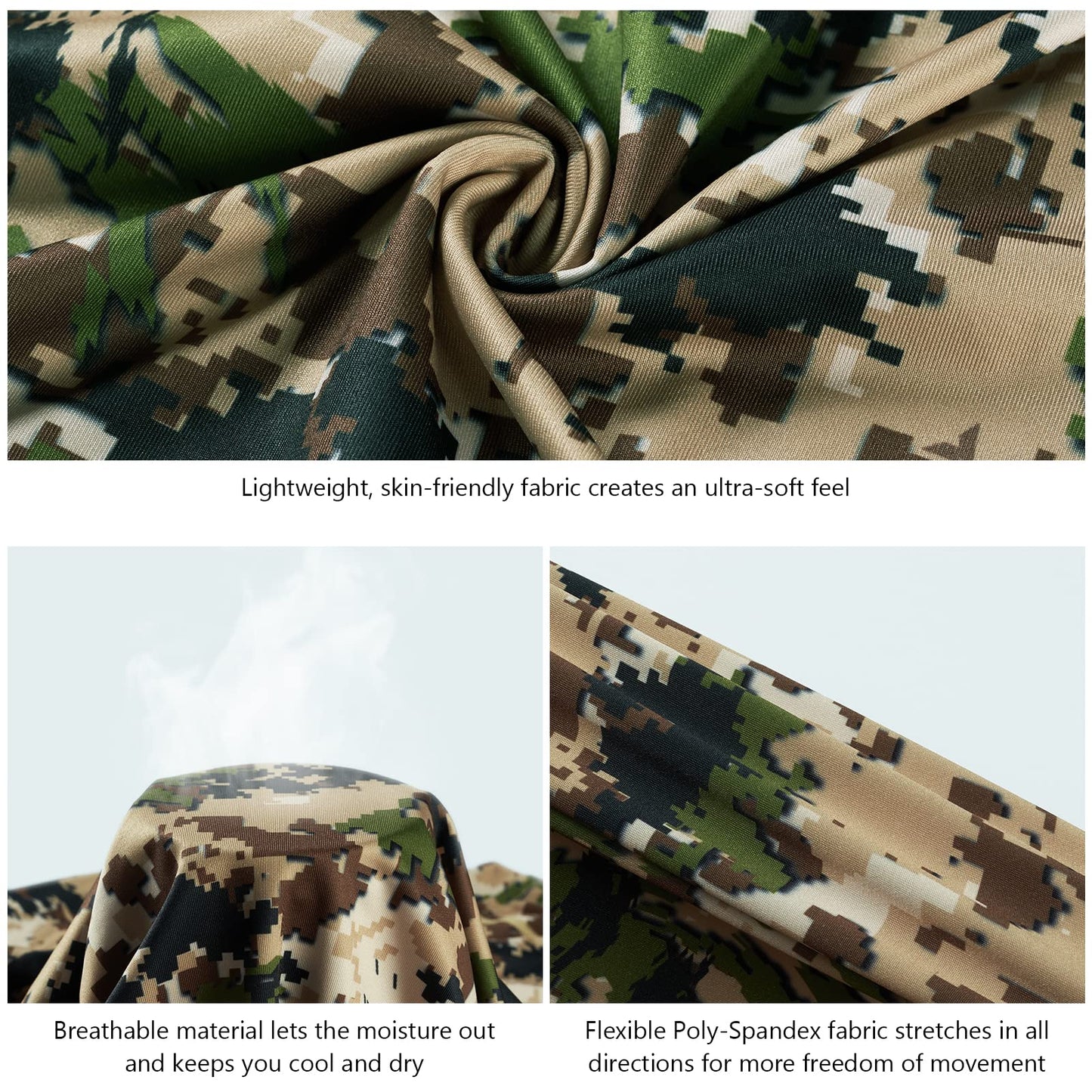 BASSDASH Women’s Camo Hunting Shirt Long Sleeve UPF 50+ Sun Protection Performance Tee Fishing Hiking