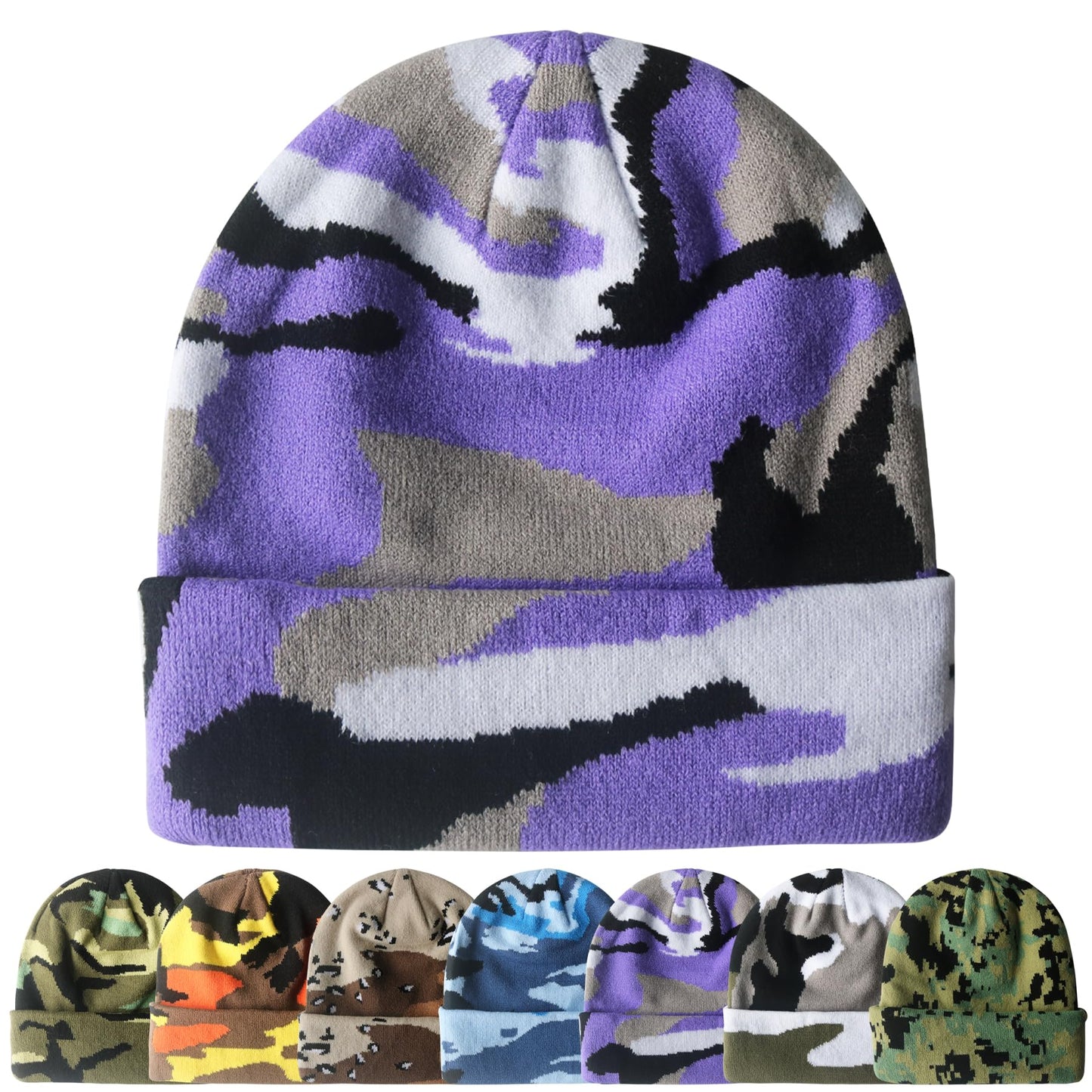 PFFY Beanie for Men Women Unisex Knit Cuffed Plain Winter Beanies Hats Skull Cap