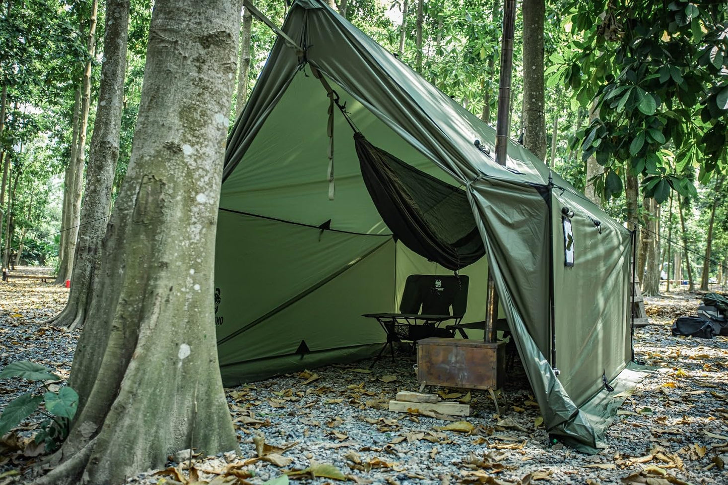 OneTigris TEGIMEN Hammock Hot Tent with Stove Jack, Spacious Versatile Wall Tent with Snow Skirt, 3000mm Waterproof with Zippered Tent Bag