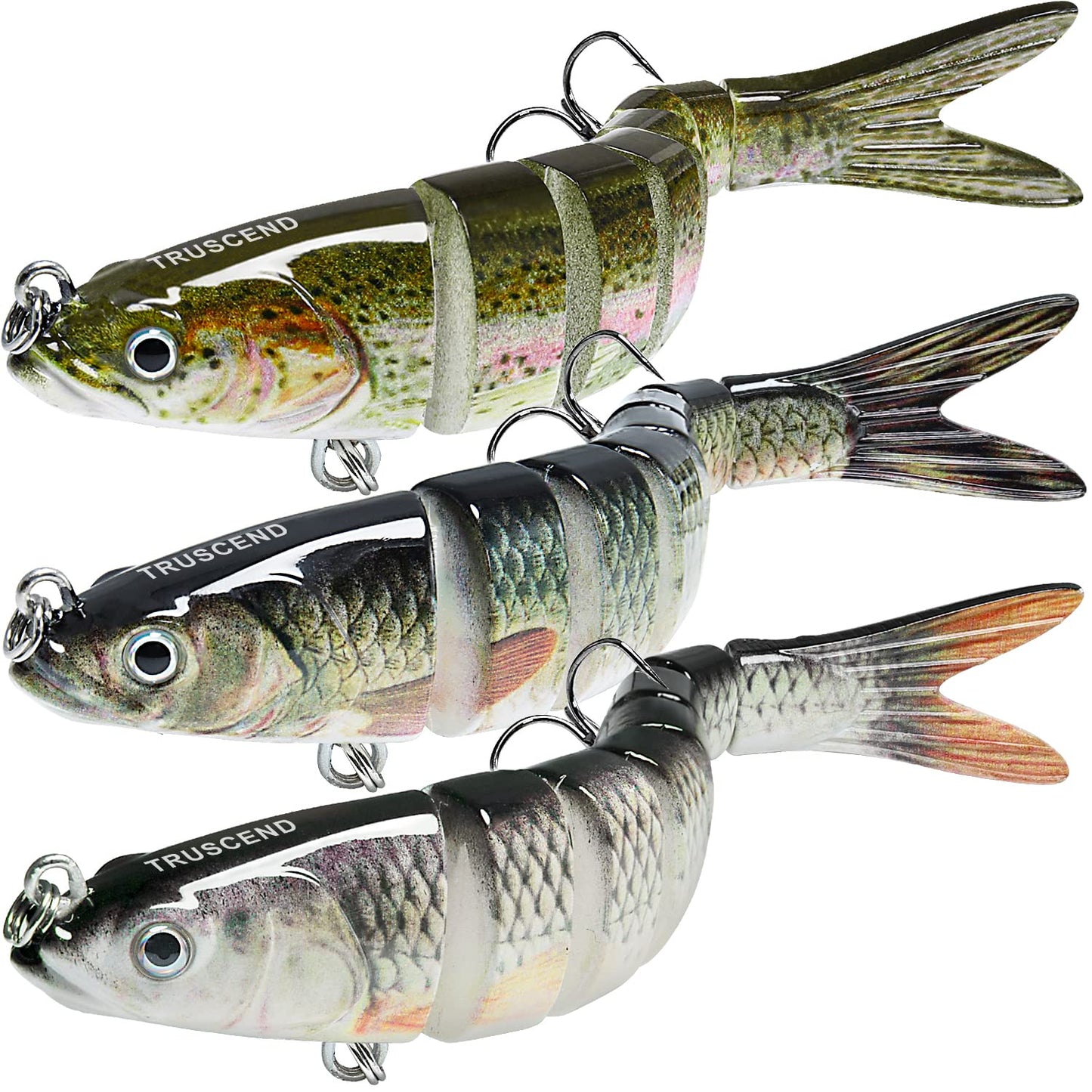 TRUSCEND Swimmax for Freshwater and Saltwater, Lifelike Fishing Lures for Bass Trout Crappie Walleye Pike Bluegill Salmon, Swimbait for Bass Fishing, Amazing Fishing Gear Gifts for Family Fishing