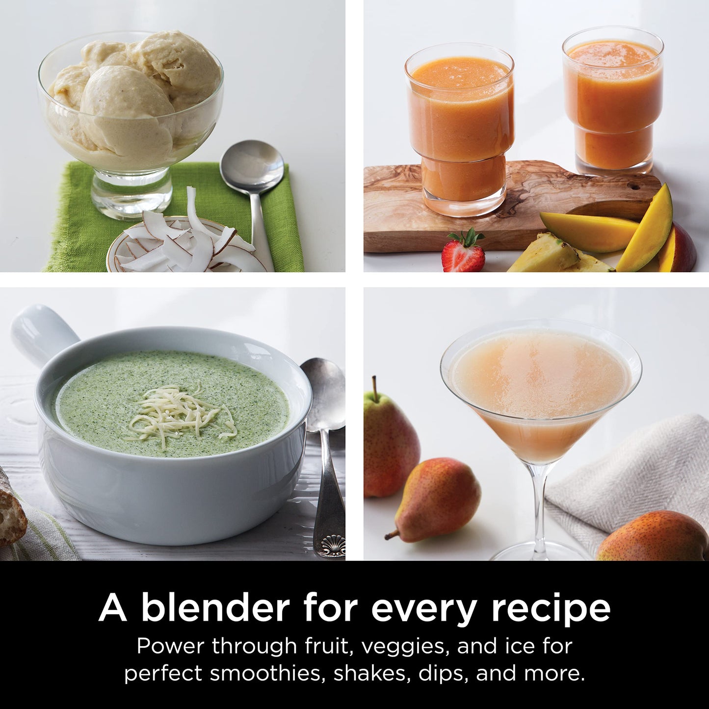 Ninja Professional Blender 1000W, Total Crushing Technology for Smoothies, Ice Crushing & Frozen Fruit, Full-Size Countertop Blender, 72-oz. Pitcher, Black & Grey, BL610