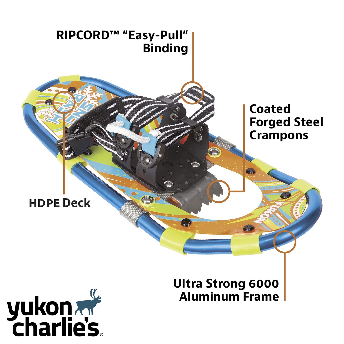 Yukon Charlie's SNO-Bash Youth Aluminum Snowshoe, Measures 7-inch x 16-inch