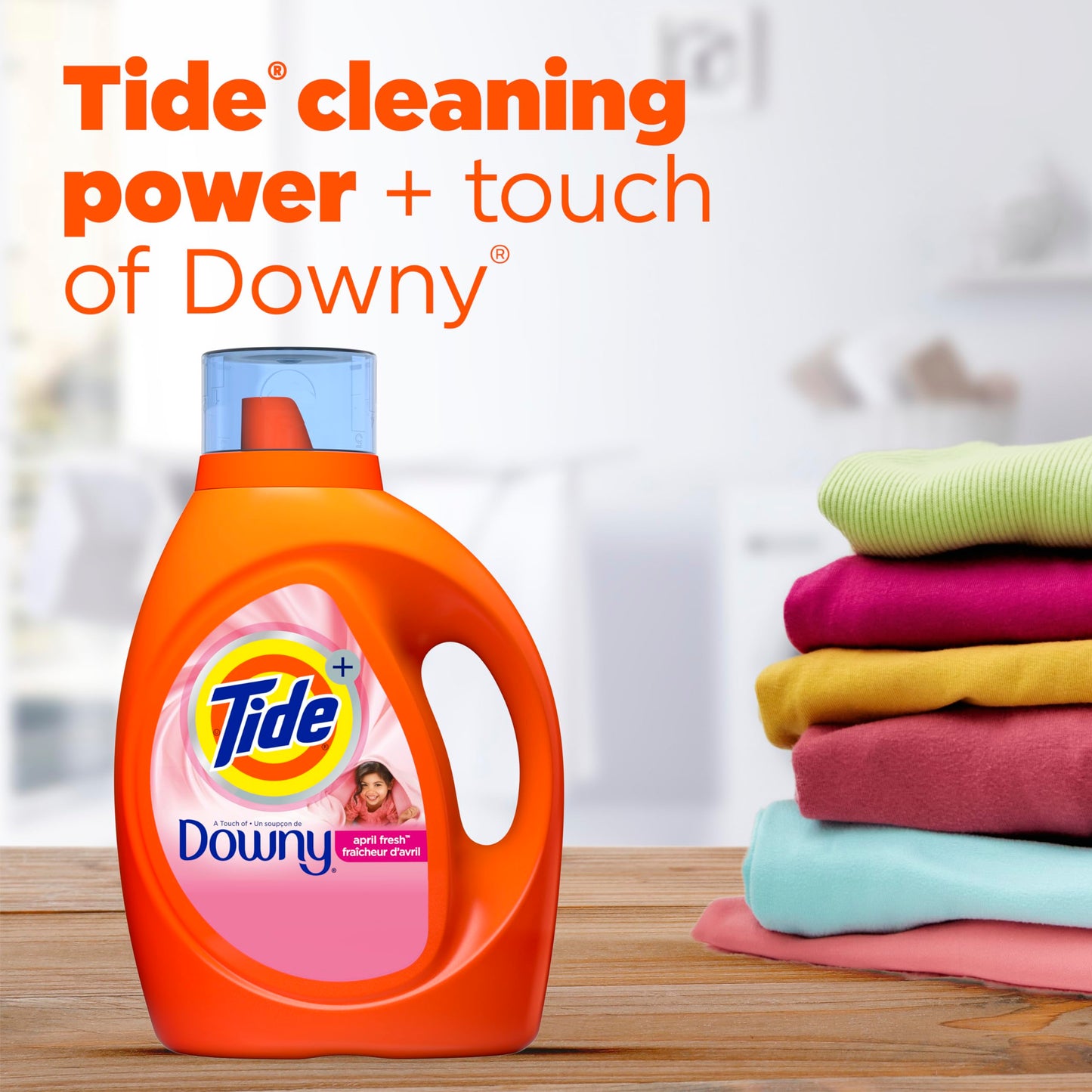 Tide plus Downy Liquid Laundry Detergent Soap, April Fresh Scent, HE Compatible, 94 Loads, 132 fl oz (Packaging May Vary)