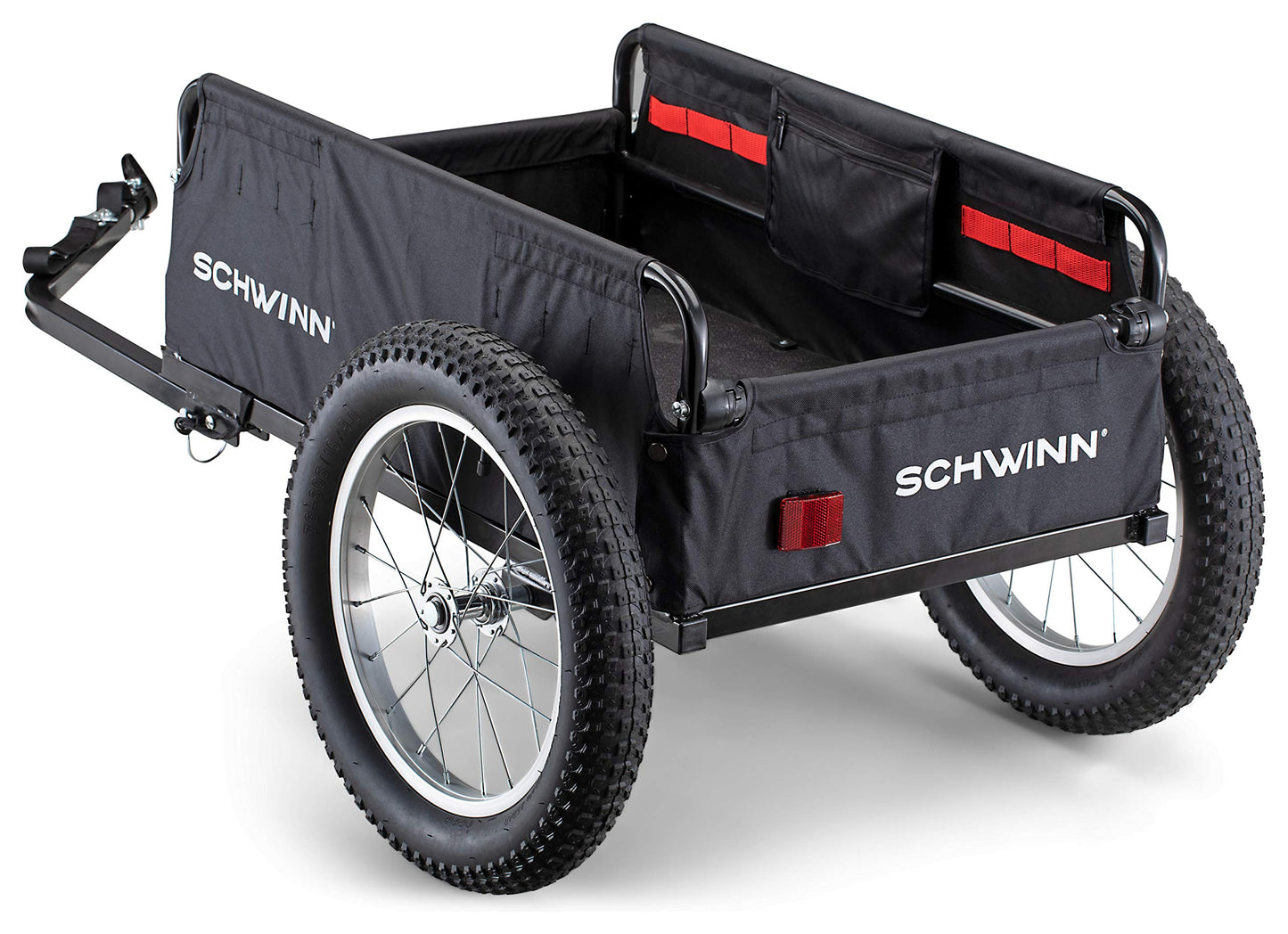 Schwinn Porter Bike Cargo Trailer, Holds up to 100 lb, Universal Coupler, Folding Frame, Quick-Release Wheels, 16-Inch Air-Filled Tires, Interior D-Rings, Schwinn Bike Trailer for Carrying Cargo