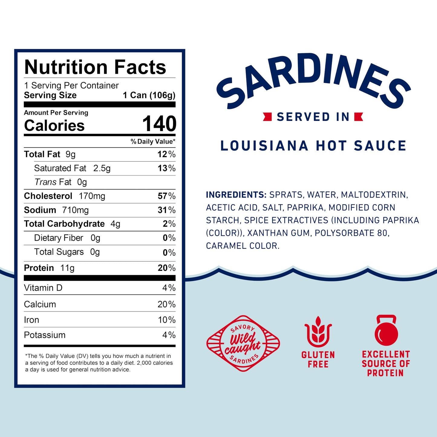 Beach Cliff Sardines in Water, 3.75 oz Can (Pack of 12) - Wild Caught Sardines - 12g Protein per Serving - Gluten Free, Keto Friendly