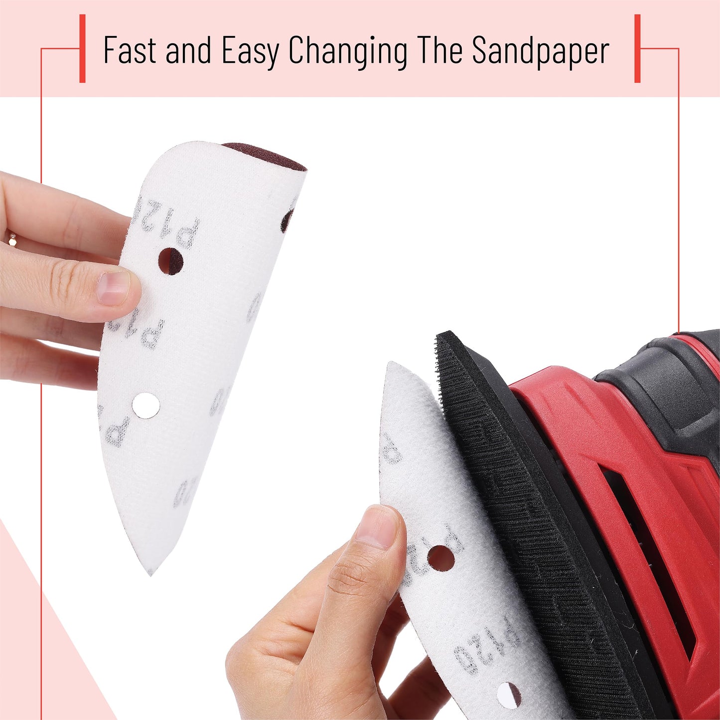 Bates- Mouse Detail Sander Sanding Pads, 30 pcs, 40/80/120/180/240 Grits, Palm Sander Sandpaper