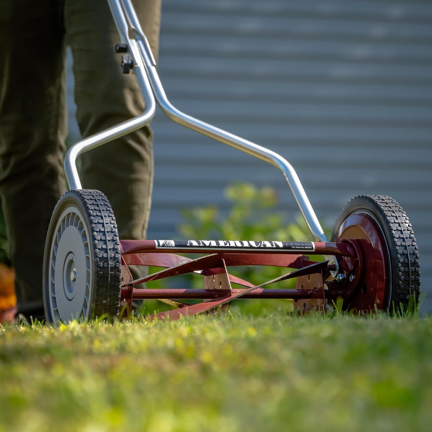 American Lawn Mower Company 1204-14 14-Inch 4-Blade Push Reel Lawn Mower, Red