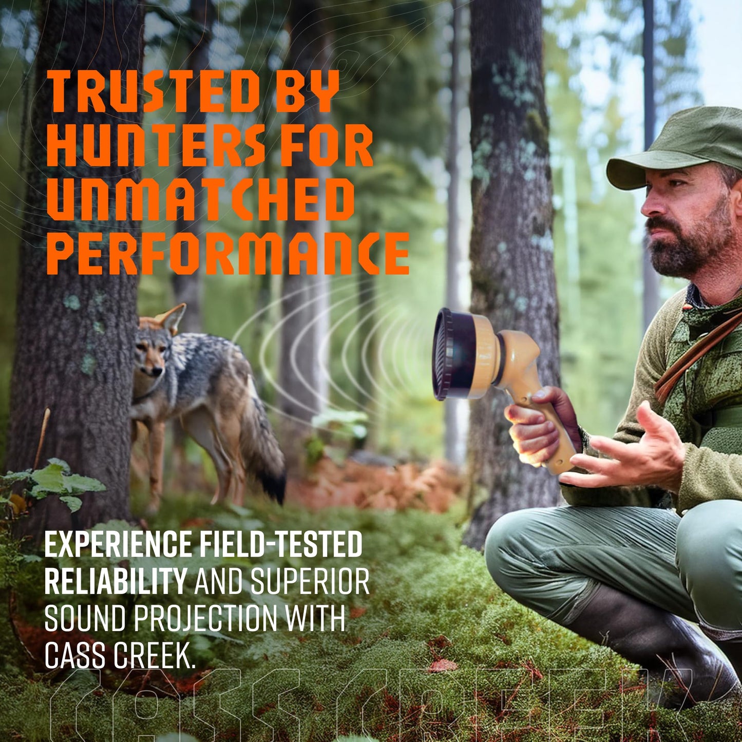 Cass Creek Mega Amp 20X Call, Loudest Handheld Electronic Hunting Caller, 120+ dB Directional Sound, 20 Authentic Calls, Weather-Resistant, Compact and Easy to Carry