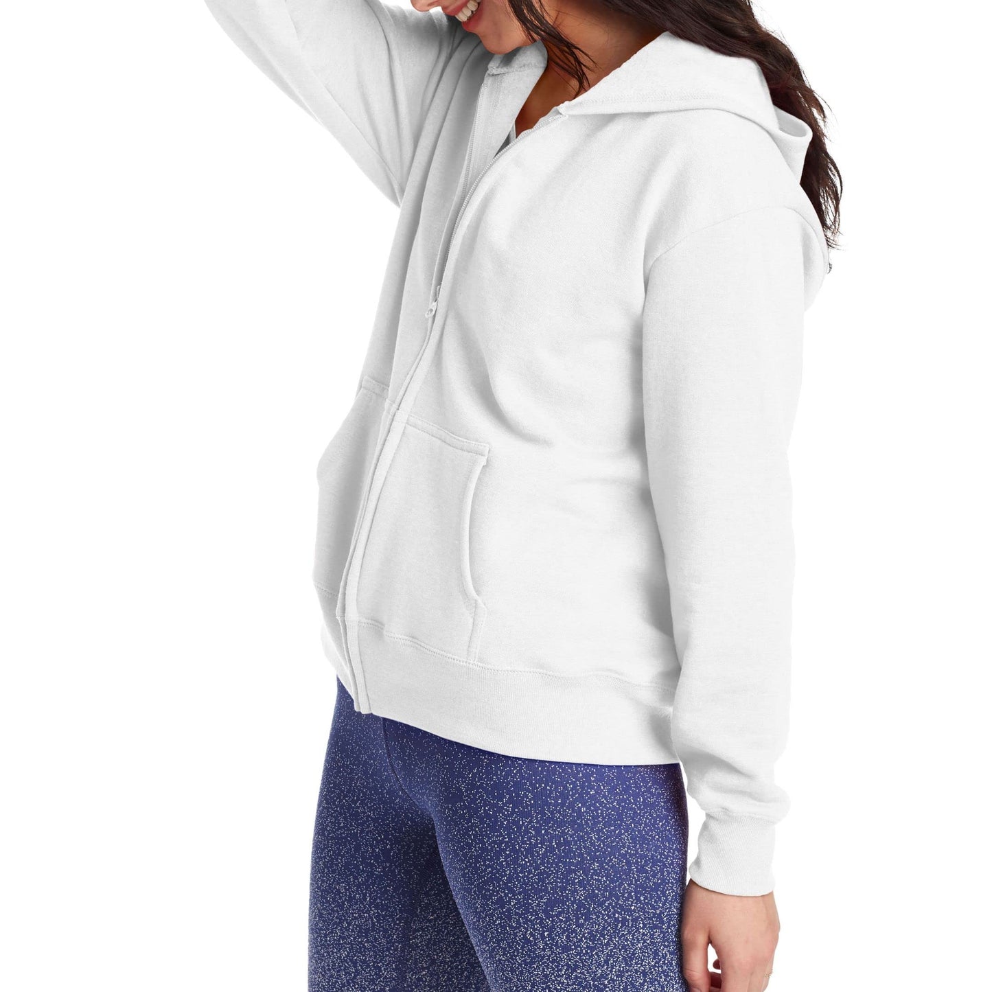 Hanes Women's Hoodie, Ecosmart Fleece Full-zip Hoodie, Zip-up Hooded Sweatshirt