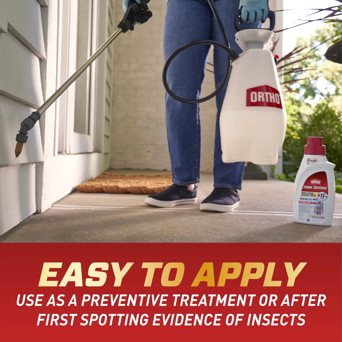Ortho Home Defense Insect Killer for Indoor & Perimeter2 - With Comfort Wand, Long-Lasting Control, Kills Ants, Cockroaches, Spiders, Fleas & Ticks, Non-Staining, Odor Free, 1.1 gal., 2-Pack