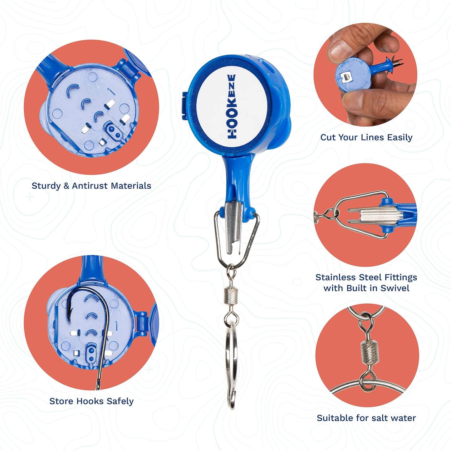 HOOK-EZE Fishing Knot Tying Tool | Protect from Fish Hooks | Tie Fishing Knots Easily | Cool Gadgets for Fishermen | Ice Fly Fishing | Fishing Accessories for Beginner Anglers | Nail Knot Tool