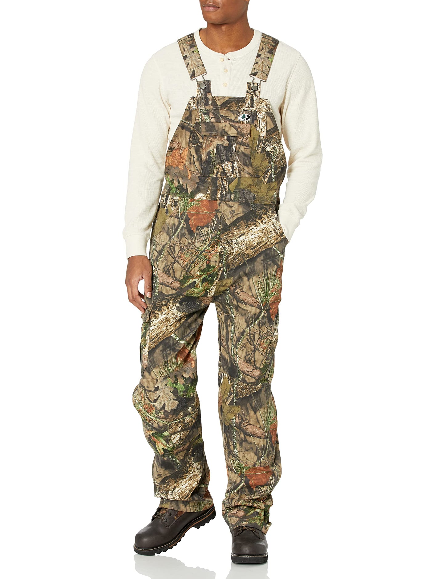 Mossy Oak Cotton Mill 2.0 Camo Hunting Bibs, Uninsulated Camo Overalls for Men