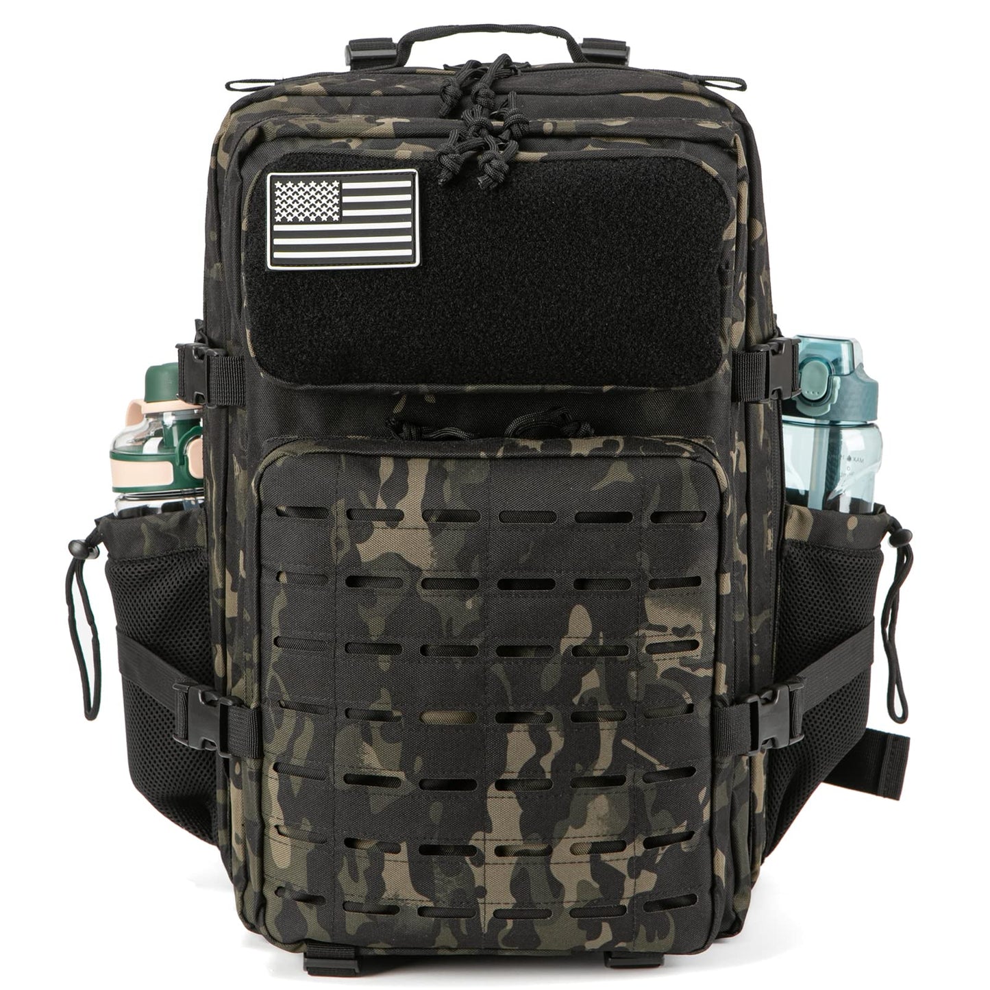 QT&QY 25L/35L/45L Military Tactical Backpack For Men Molle Daypack 3 Day Bug Out Bag Hiking Rucksack With Bottle Holder