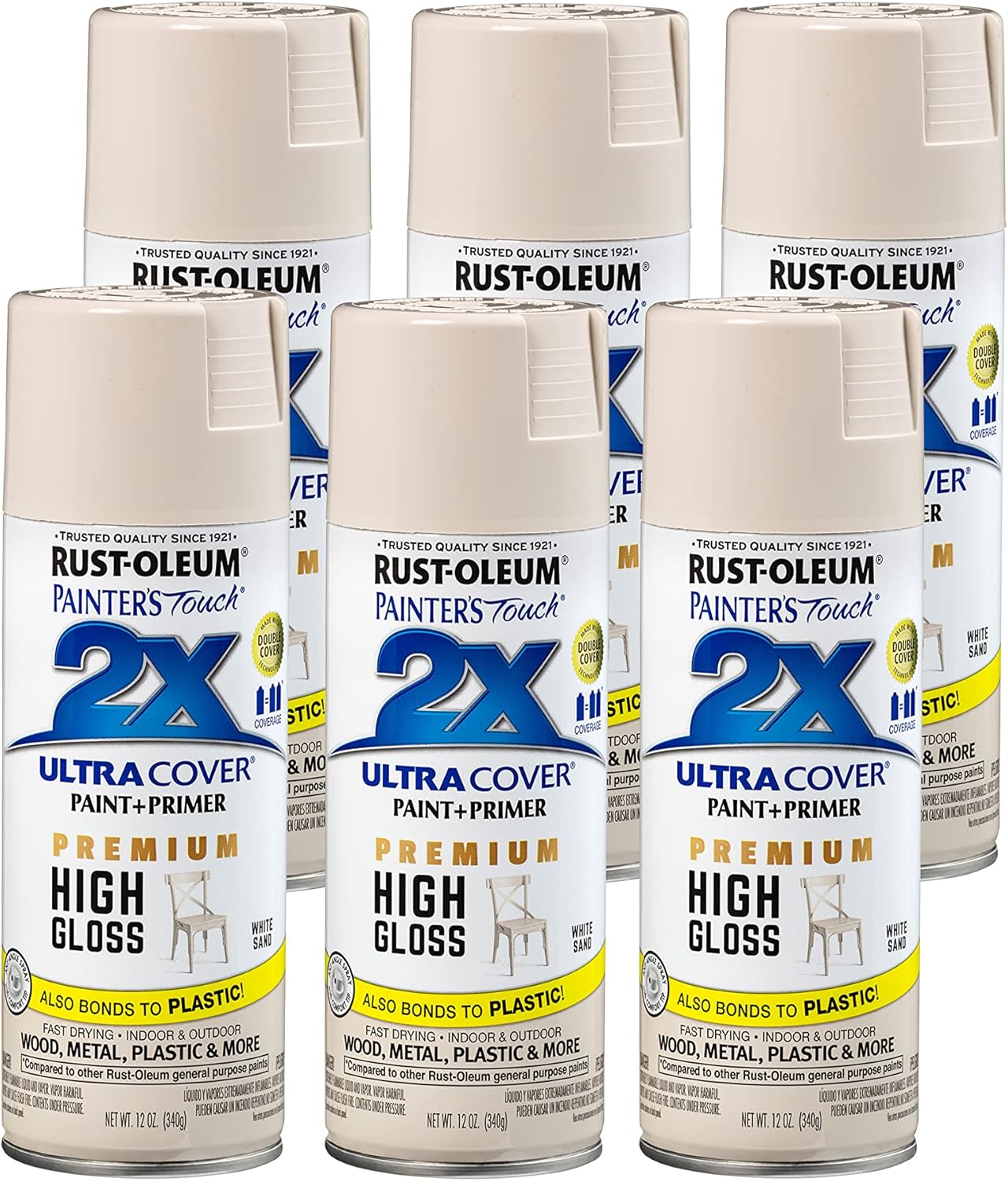 Rust-Oleum 331182 Painter's Touch 2X Ultra Cover Spray Paint, 12 oz, Ultra Matte Black