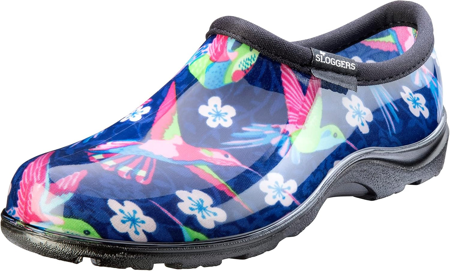 Sloggers Original Waterproof Rain and Garden Shoe for Women– Outdoor Slip-On Garden Clog - Made in The USA with Premium Comfort Insole and Arch Support - Classic Chicken Black, Size 8