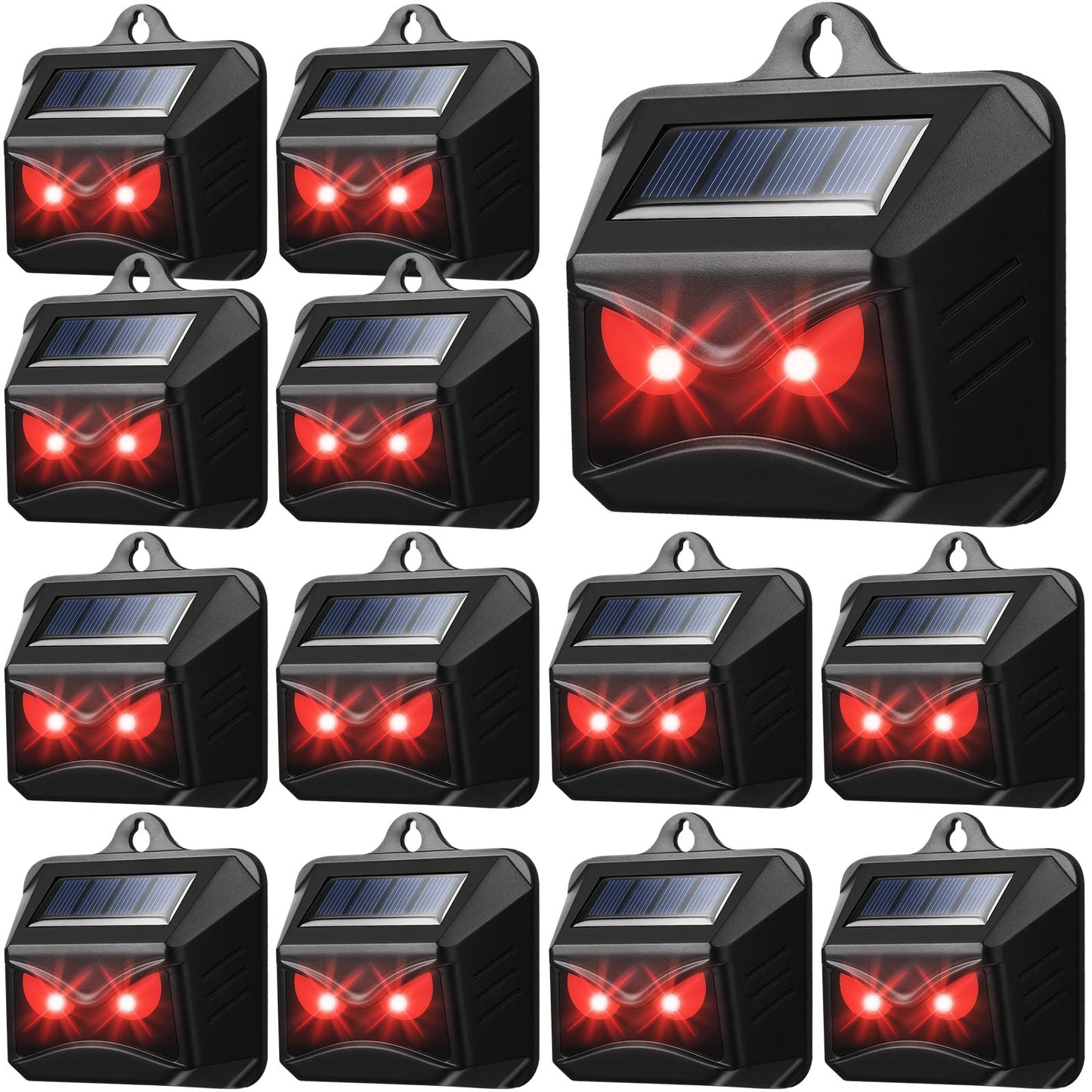 12 Pack Solar Control Light Nocturnal Animal Repeller Outdoor Deterrent Devices Light Sensor Animal Repellent for Skunk Deer Coyote Fox Raccoon Cat Garden Yard Farm Chicken Coop (Black)