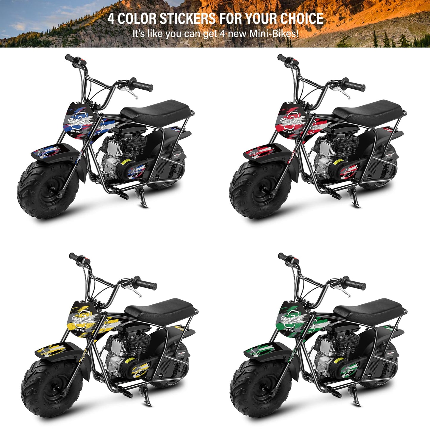 Oryxearth Mini Dirt Bike for Kids, 105CC 4-Stroke Kid Gas Powered Off-Road Pocket Pit Trail Motorcycle W/EPA Approved, Up to 24 Mph Weight Support 185 LBS