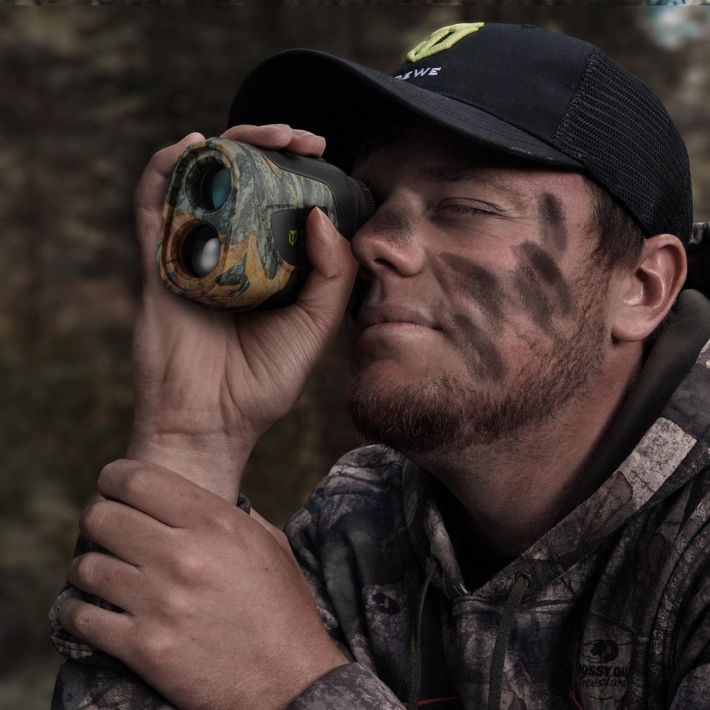 TIDEWE Hunting Rangefinder with Rechargeable Battery, 700/1000Y Camo Laser Range Finder 6X Magnification, Distance/Angle/Speed/Scan Multi Functional Waterproof Rangefinder with Case