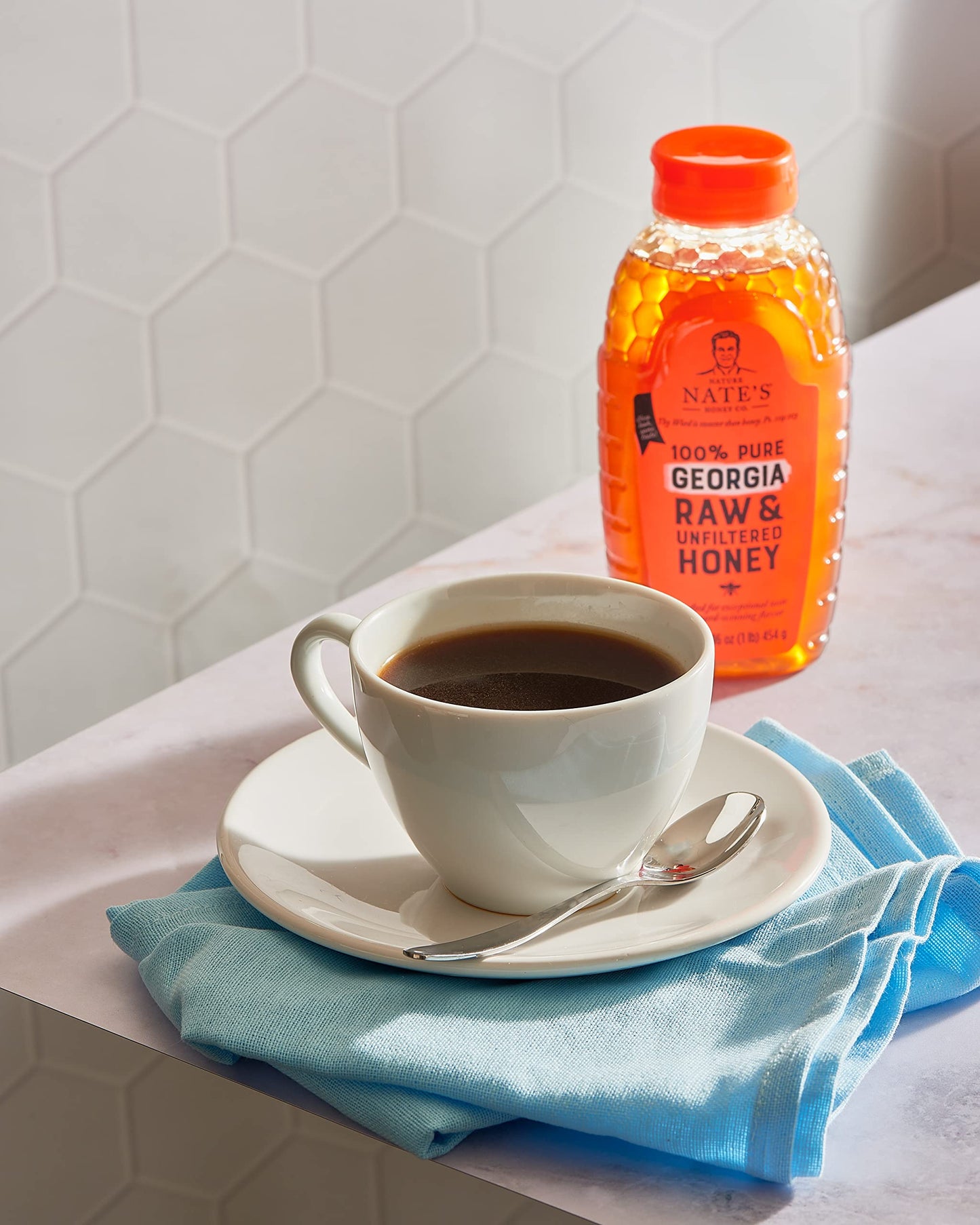 Nate's Georgia 100% Pure, Raw & Unfiltered Honey, 32 oz. Squeeze Bottle - All-natural Sweetener