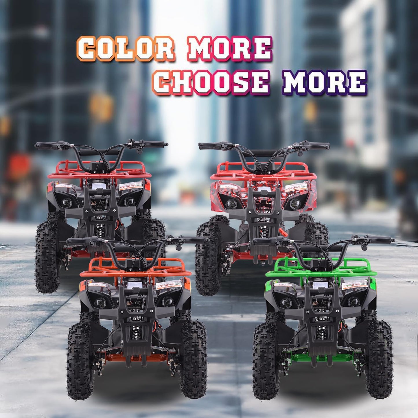 36V 4 Wheelers Electric ATV, Dirt Quad Vehicle Adjustable Speed, Kids Quad Bike 500W 12-15MPH Dual Suspension for Kids Ages 13+ (Green)