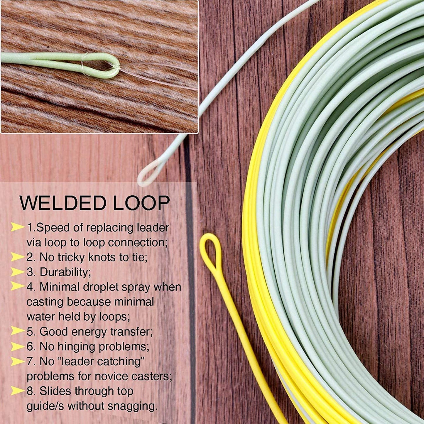 Maxcatch Weight Forward Fly Fishing Line with Two Welded Loops, Floating Fly Lines for Freshwater, 100FT (WF1F, 2F, 3F, 4F, 5F, 6F, 7F, 8F)