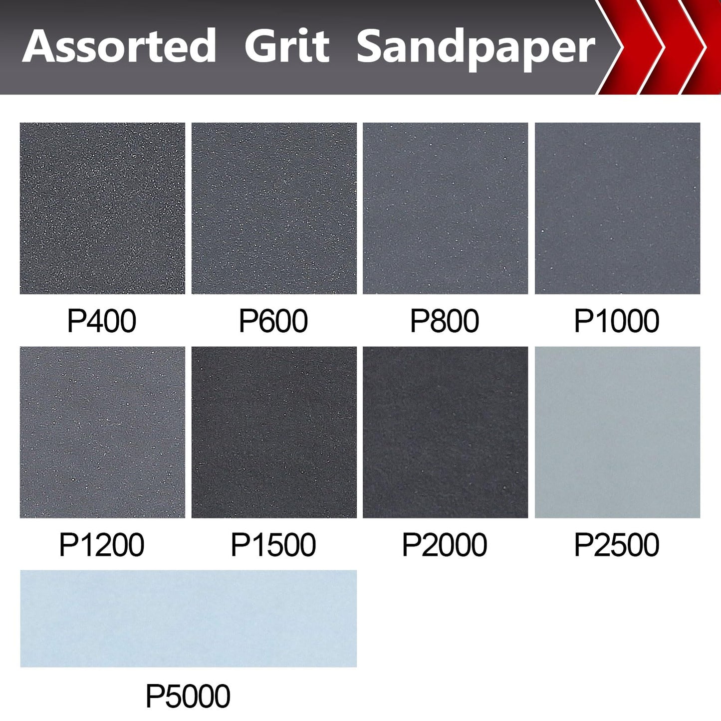 24 Pcs Sandpaper, Wet & Dry Sandpaper Assortment 60/120/320/600/800/1000/1500/2500 Grit Sand Paper for Wood Metal Automotive Drywall Plastic 9 × 11 inch Sandpaper Sheets