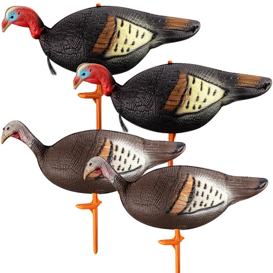 Poen Collapsible Turkey Decoys for Hunting Lookout Standing Lifelike Lightweight Realistic Hunting Turkey Decoy Hen with Stake for Field, Forest, Wood, Ground, Outdoor, 13.4 x 5.5 x 6.7 Inches