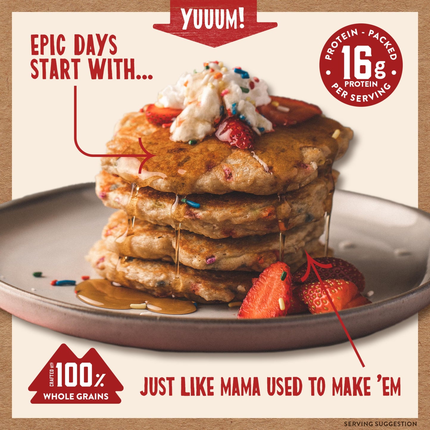 Kodiak Cakes Protein Pancake Power Cakes, Flapjack and Waffle Baking Mix, Buttermilk, 20 Oz, (Pack of 6)
