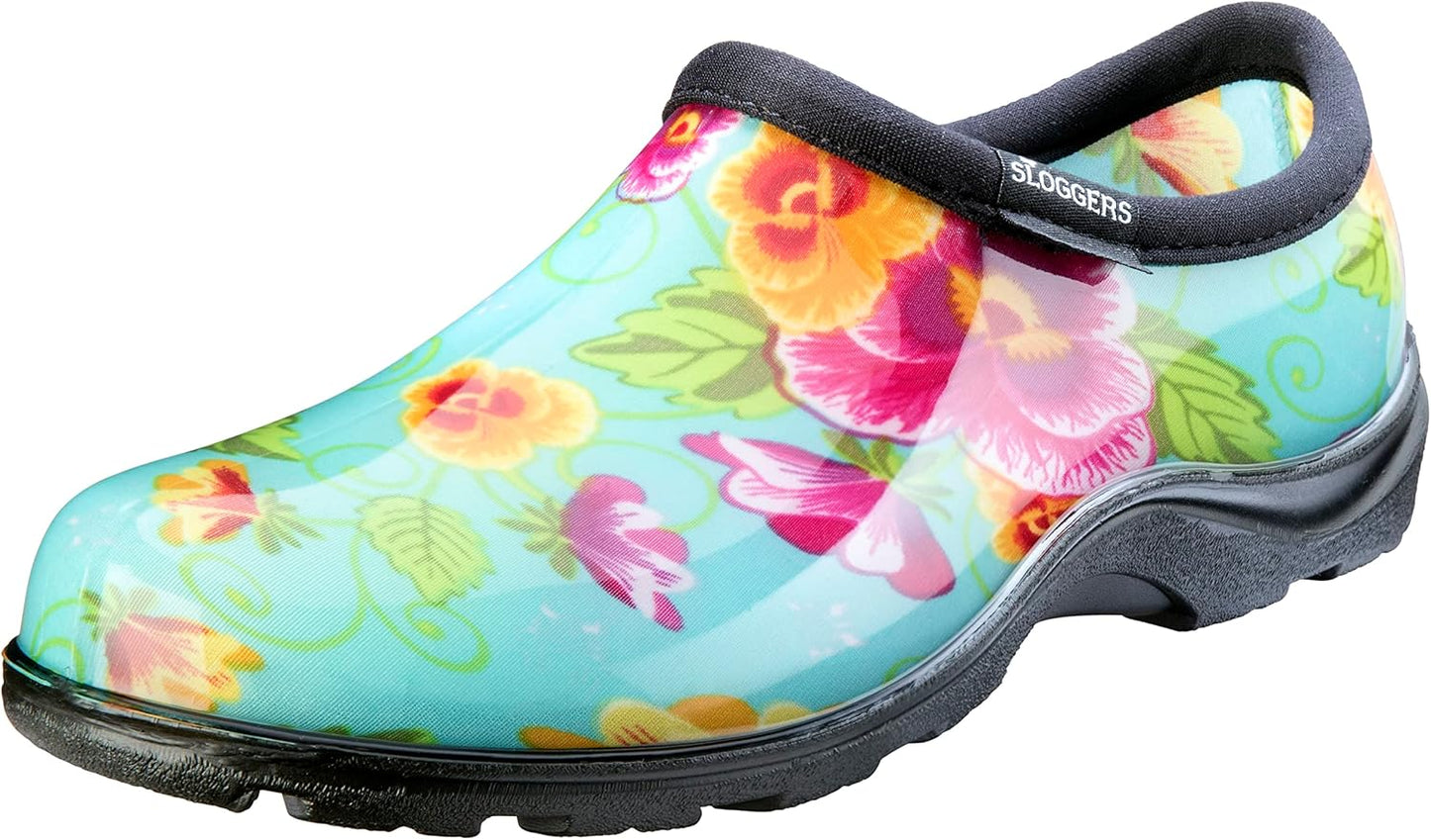 Sloggers Original Waterproof Rain and Garden Shoe for Women– Outdoor Slip-On Garden Clog - Made in The USA with Premium Comfort Insole and Arch Support - Classic Chicken Black, Size 8