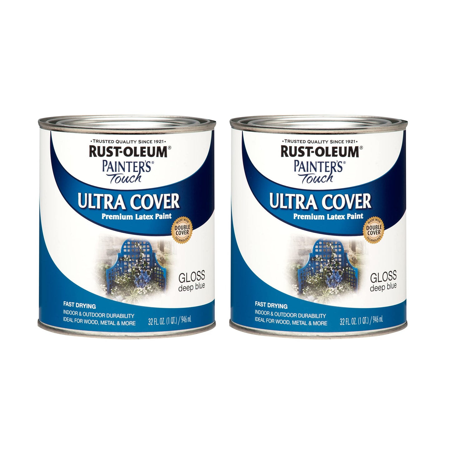 Rust-Oleum 1976502 Painter's Touch Latex Paint, Flat Black 32 Fl Oz, 1 Quarts, (Pack of 1)