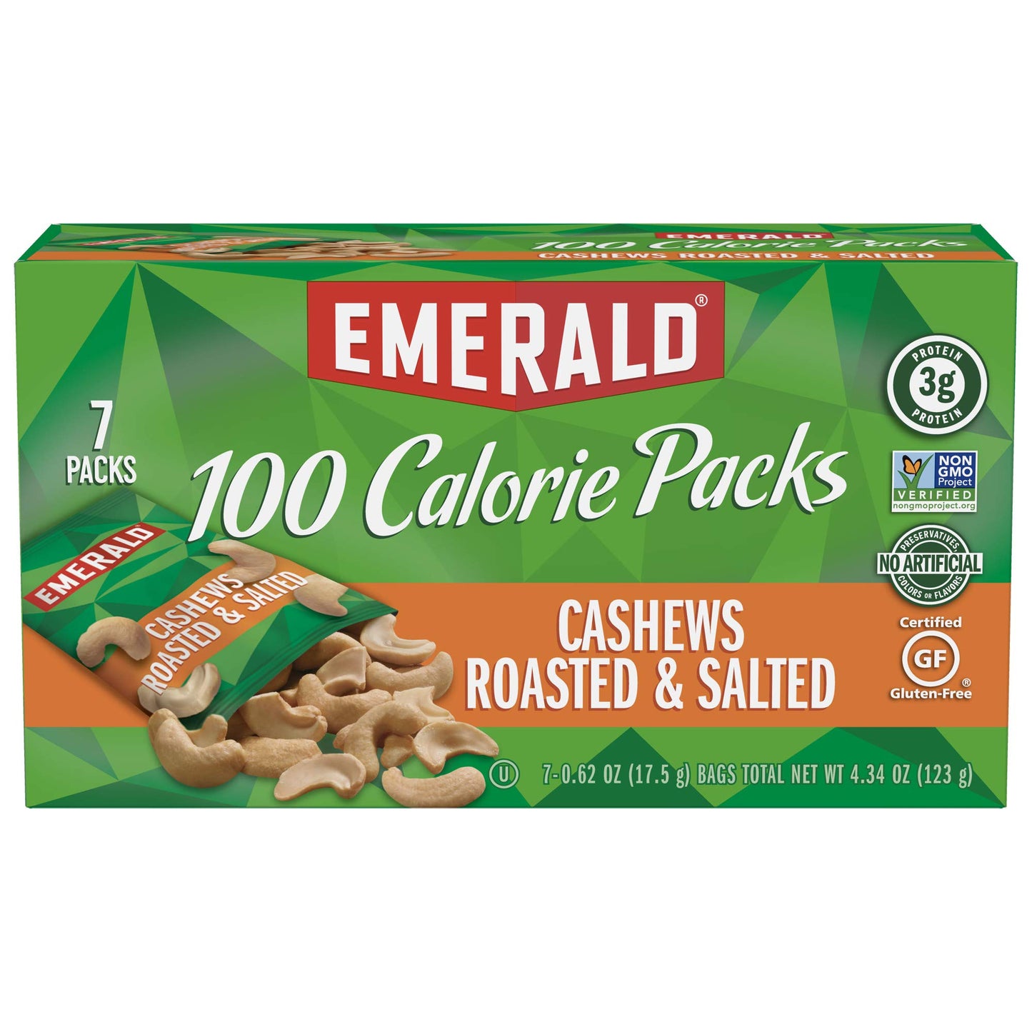 Emerald Nuts Mixed Nuts Variety Pack 18ct (1-Pack) , 100-Calorie Individual Packs , Features Dry Roasted Almonds, Natural Almonds & Walnuts, and Roasted & Salted Cashews