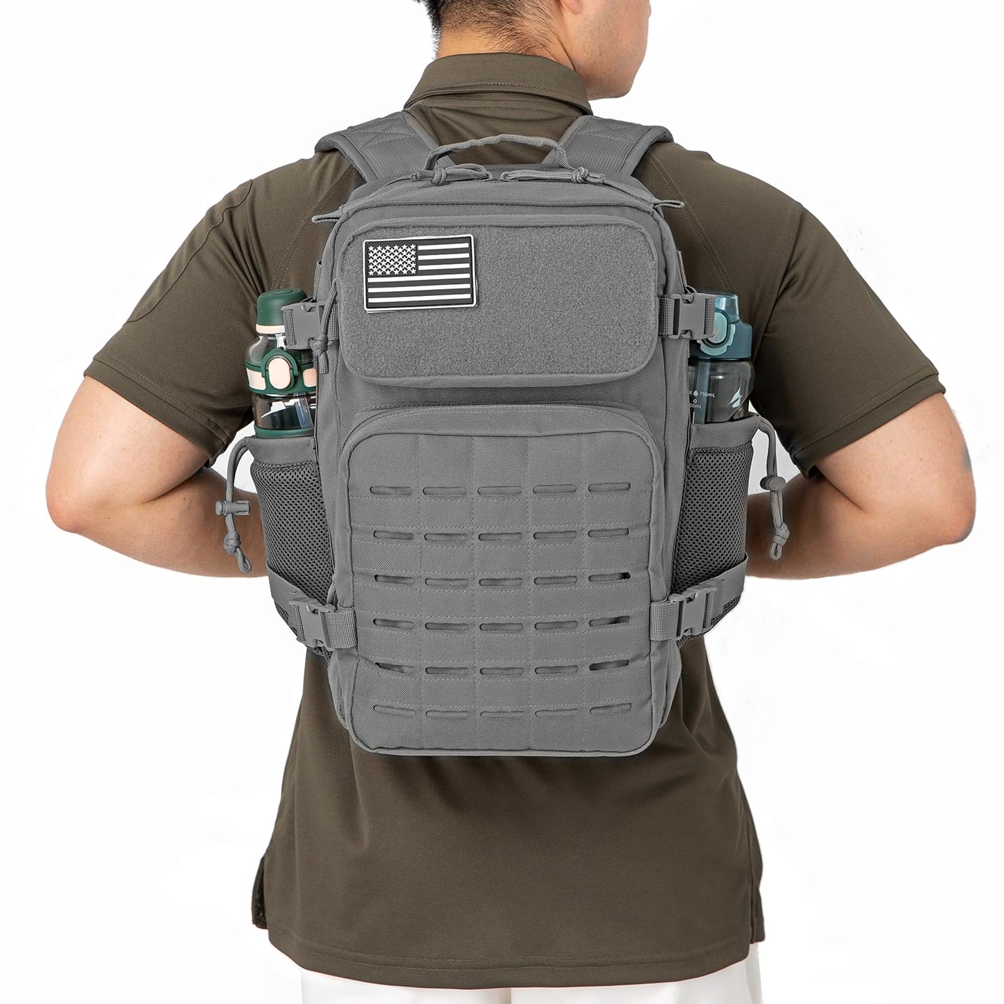 QT&QY 25L/35L/45L Military Tactical Backpack For Men Molle Daypack 3 Day Bug Out Bag Hiking Rucksack With Bottle Holder