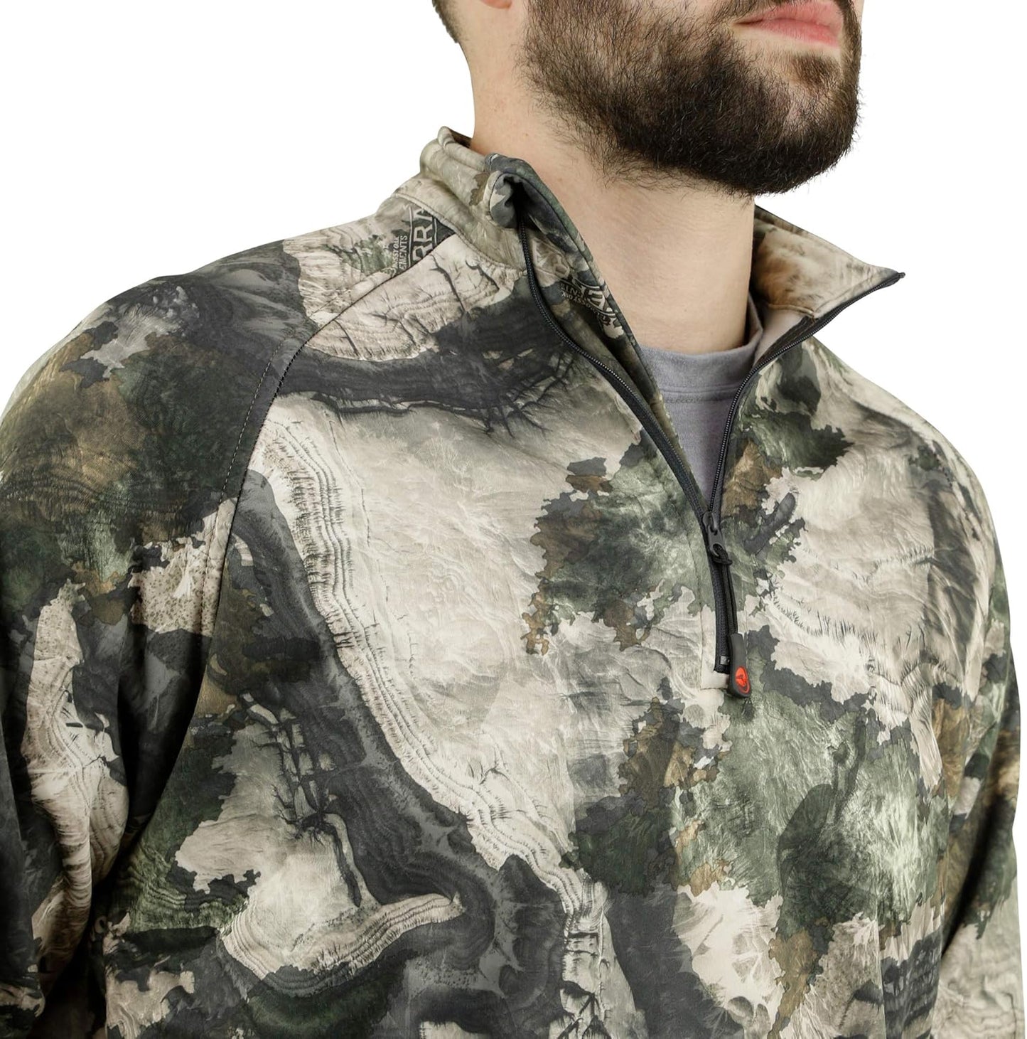 Mossy Oak Camo Hunting Jacket for Men Fleece Quarter Zip Pullover