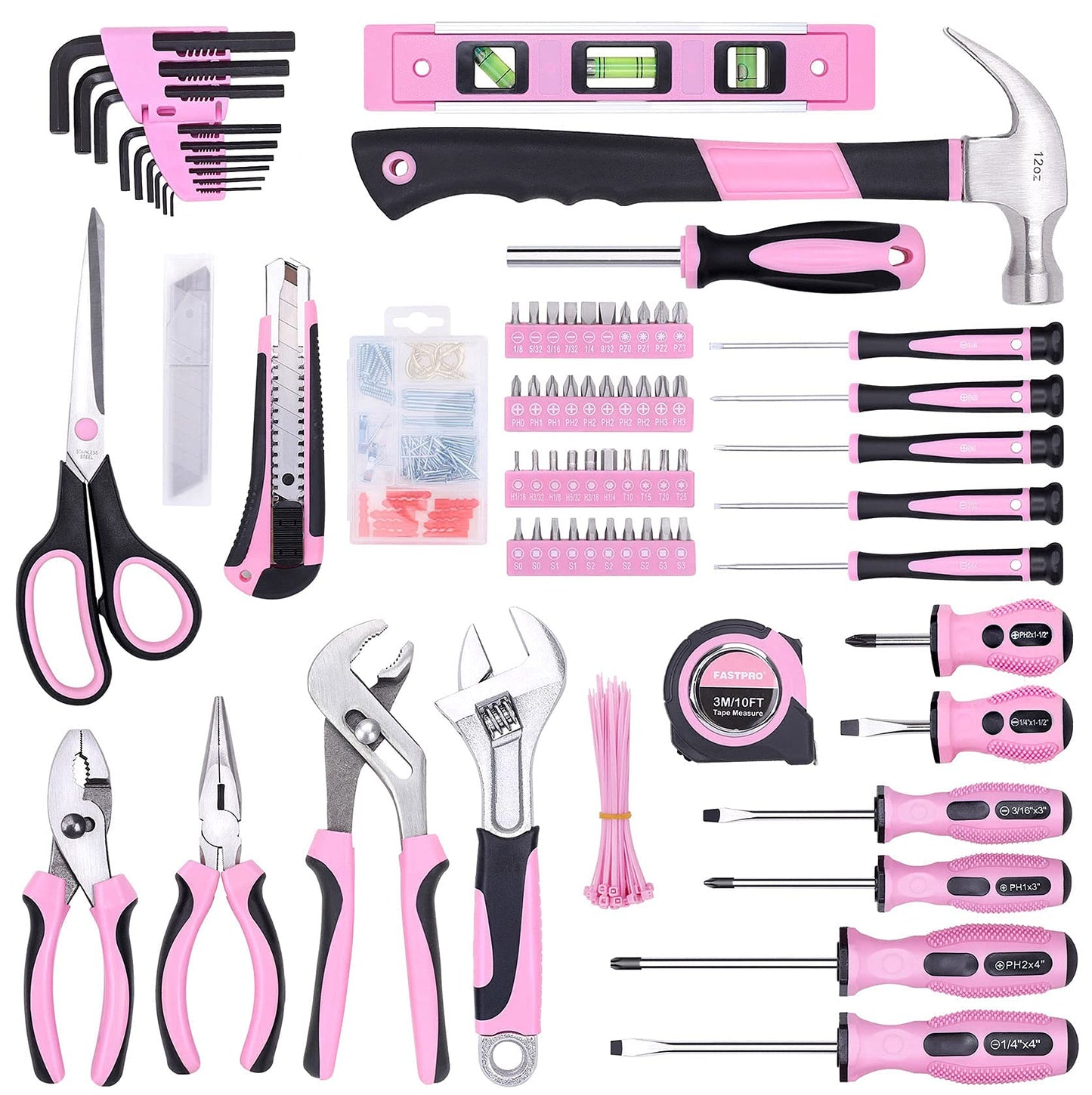 FASTPRO 220-Piece Home Tool Set, Household Repairing Tool Kit